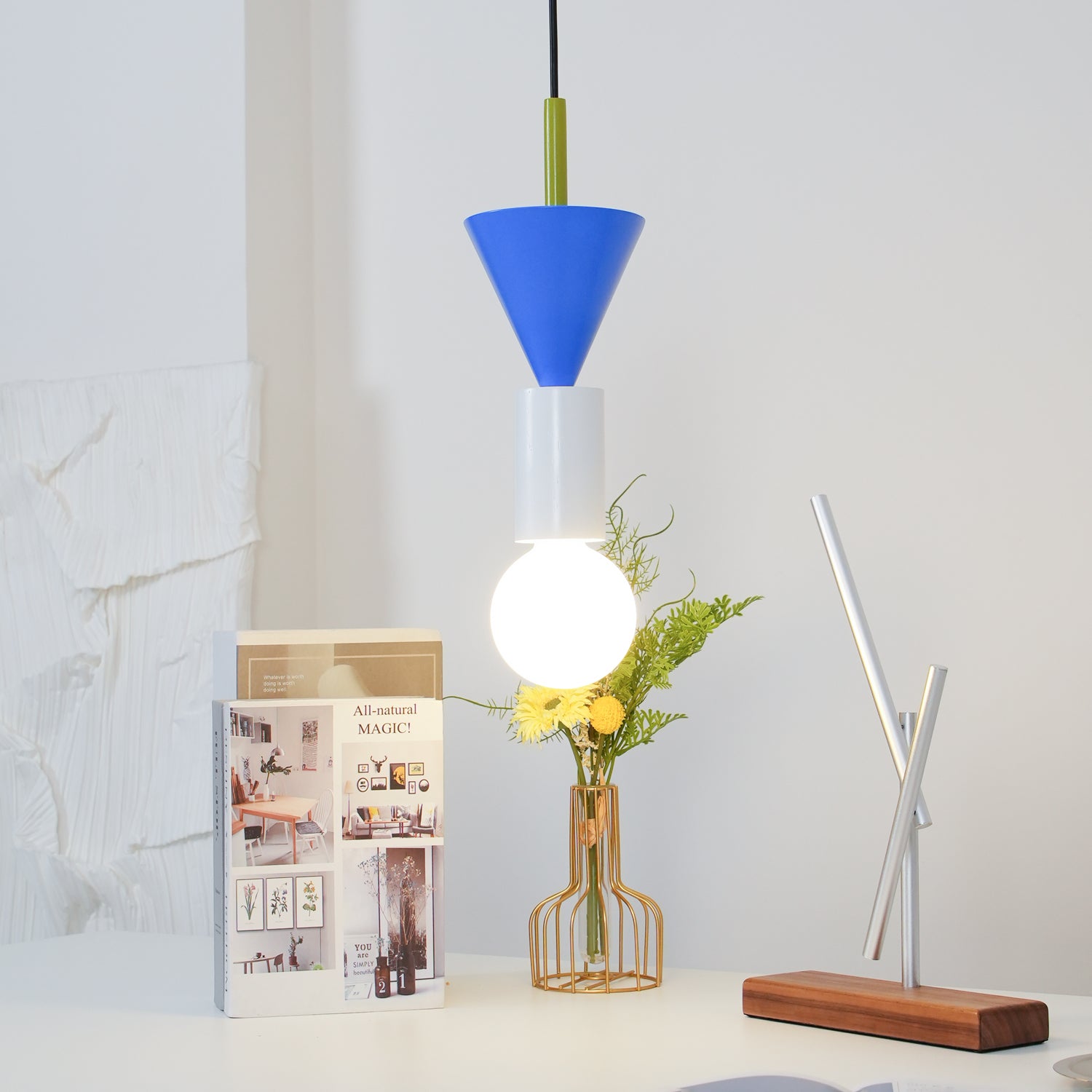 Modern Geometric Building Blocks Pendant Lamp - Stylish DIY Hanging Light for Living Room, Bedroom & Dining Room Decor