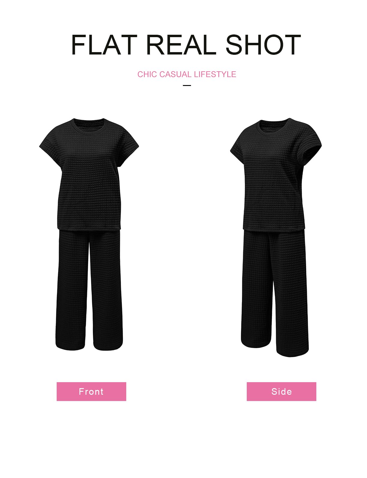 SHEWIN Women's Casual Two Piece Sweatsuit Set - Spring Pullover Top & Wide Leg Sweatpants Lounge Outfit | Comfortable Loungewear for Home, Yoga & Running Errands