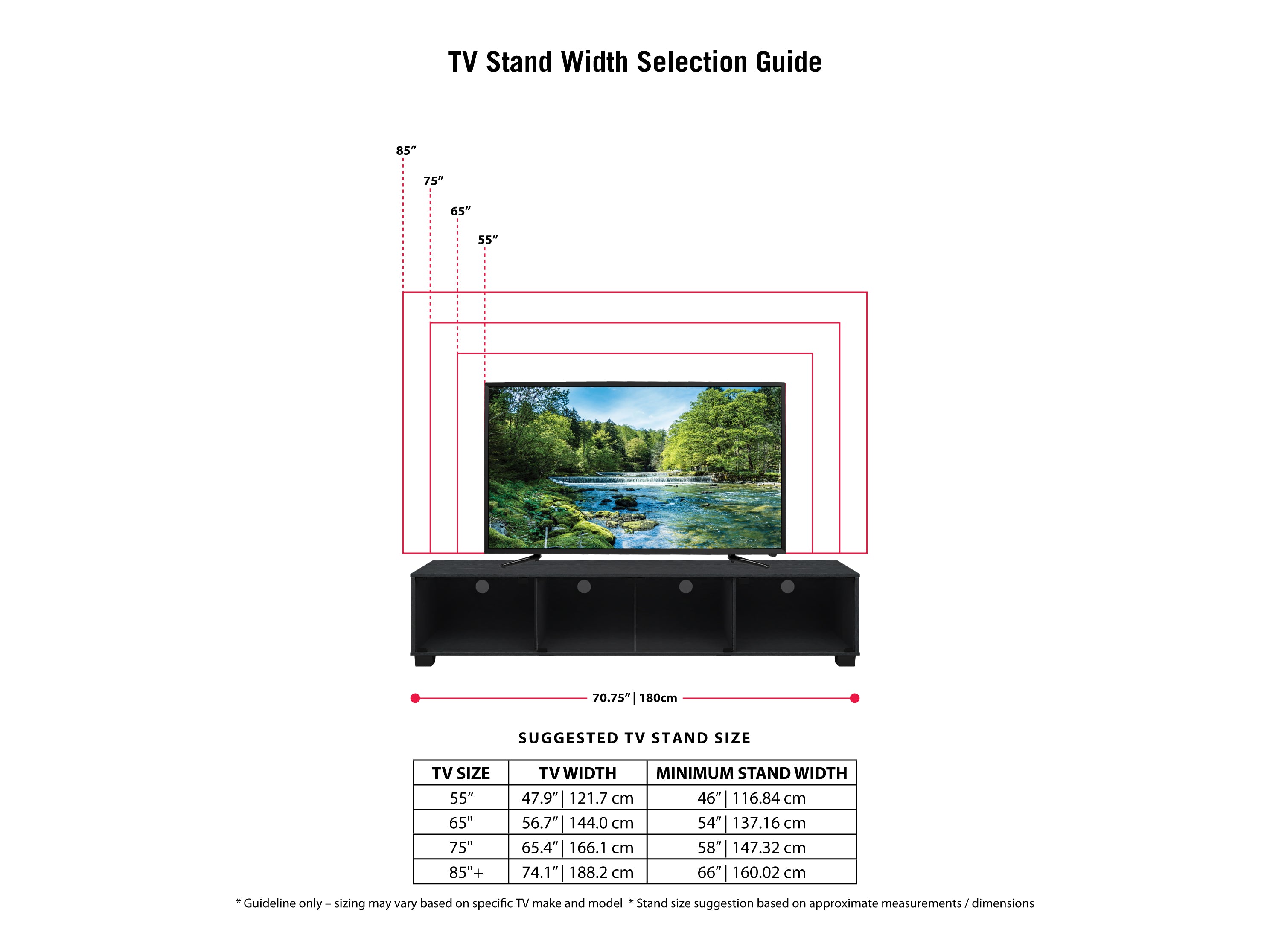 Modern Black Glass TV Stand for TVs up to 85 Inches - Sturdy Entertainment Center for Living Room, Bedroom & Home Theater Setup