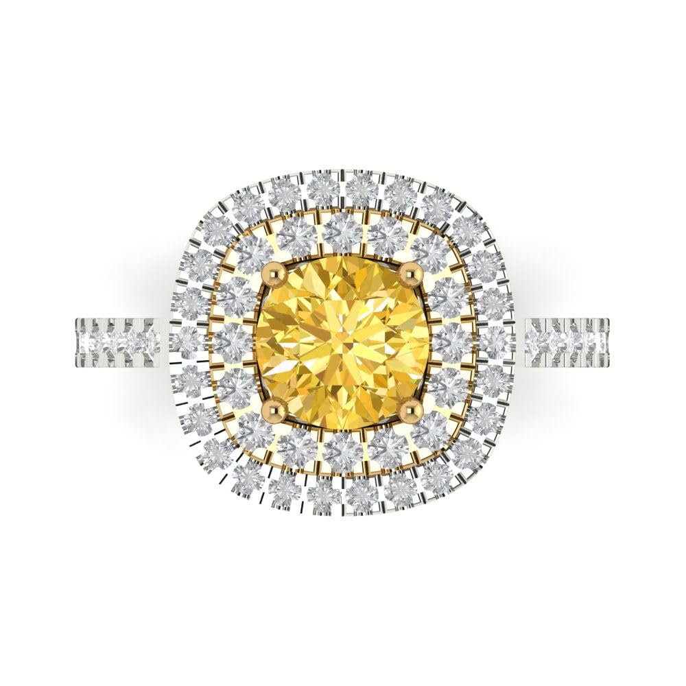 1.75ct Natural Citrine Engagement Ring 14k Gold - Anniversary & Bridal Jewelry