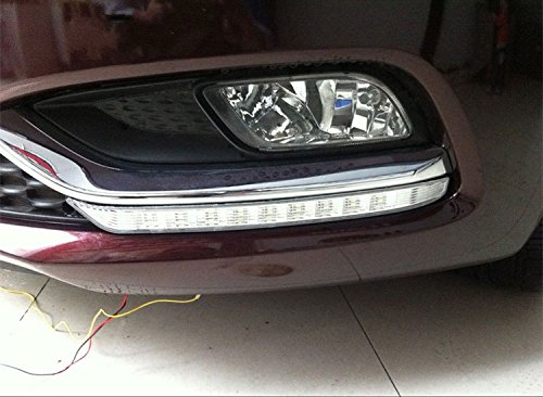 Premium White LED Daytime Running Lights (DRL) for Kia Cerato Forte K3 2014-2016 Models - Enhance Visibility & Style for Daily Commute & Night Driving