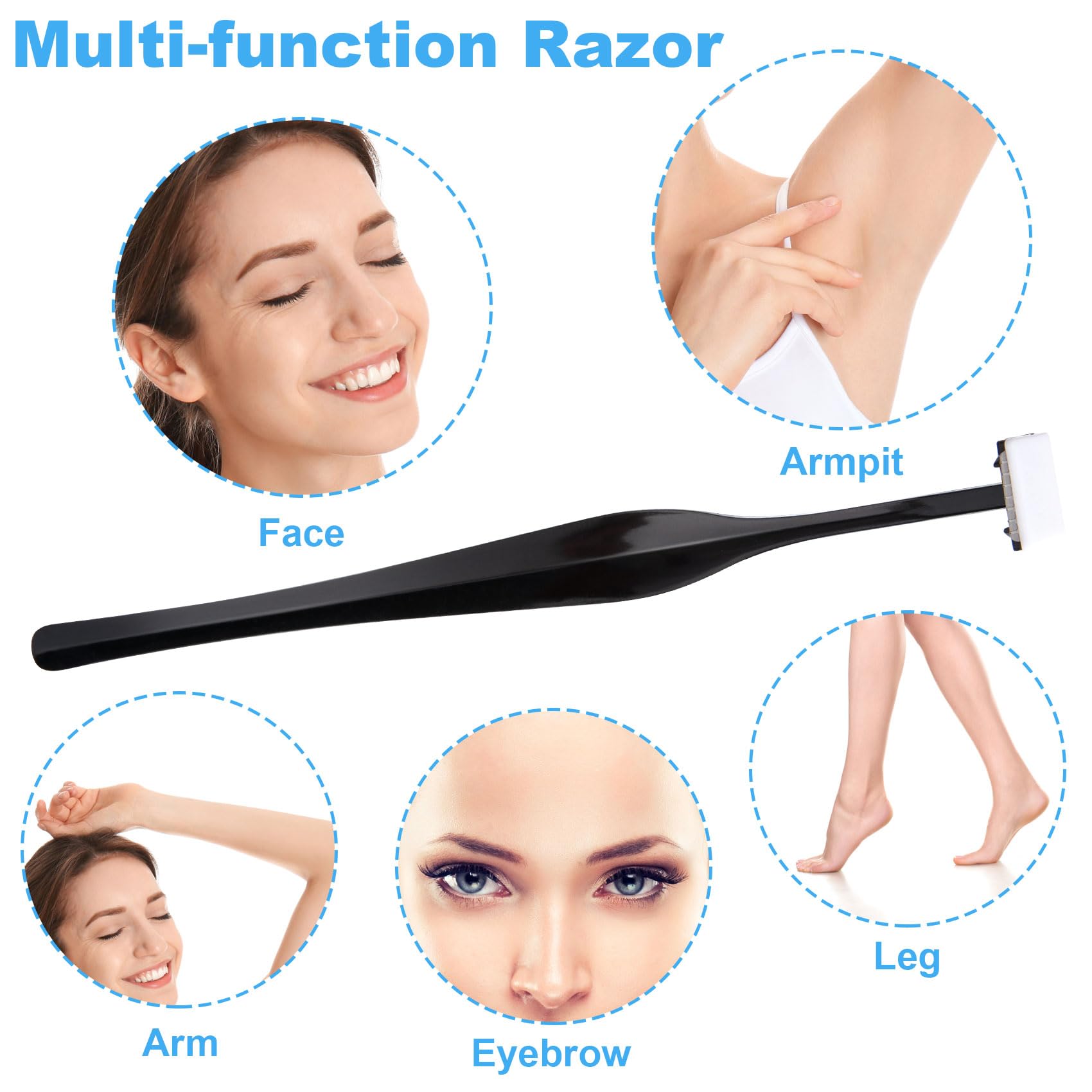 ANCIRS 24 Pack Stainless Steel Eyebrow Trimmer Razors for Women - T-Shape Facial Shaver Tool for Precise Eyebrow Shaping & Grooming | Eyebrow Trimming Kit for Girls & Women | Perfect for Home Use, Travel & Professional Makeup