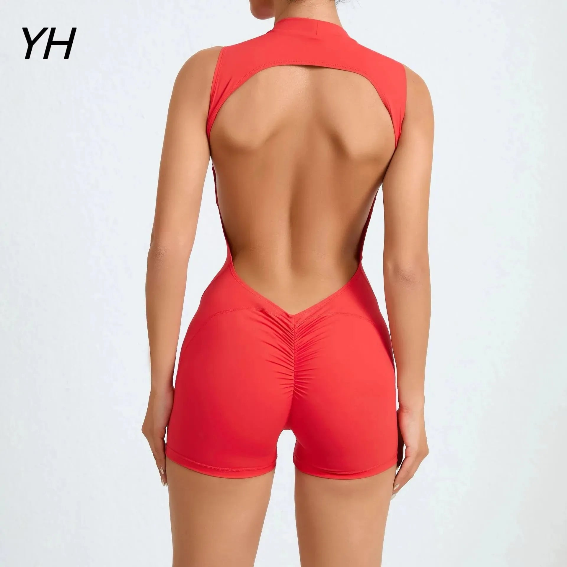 2024 Women's Sleeveless Yoga Vest & Scrunch Shorts Activewear Set - Gym Workout Fitness Romper Jumpsuit for Running, Pilates & Home Exercise
