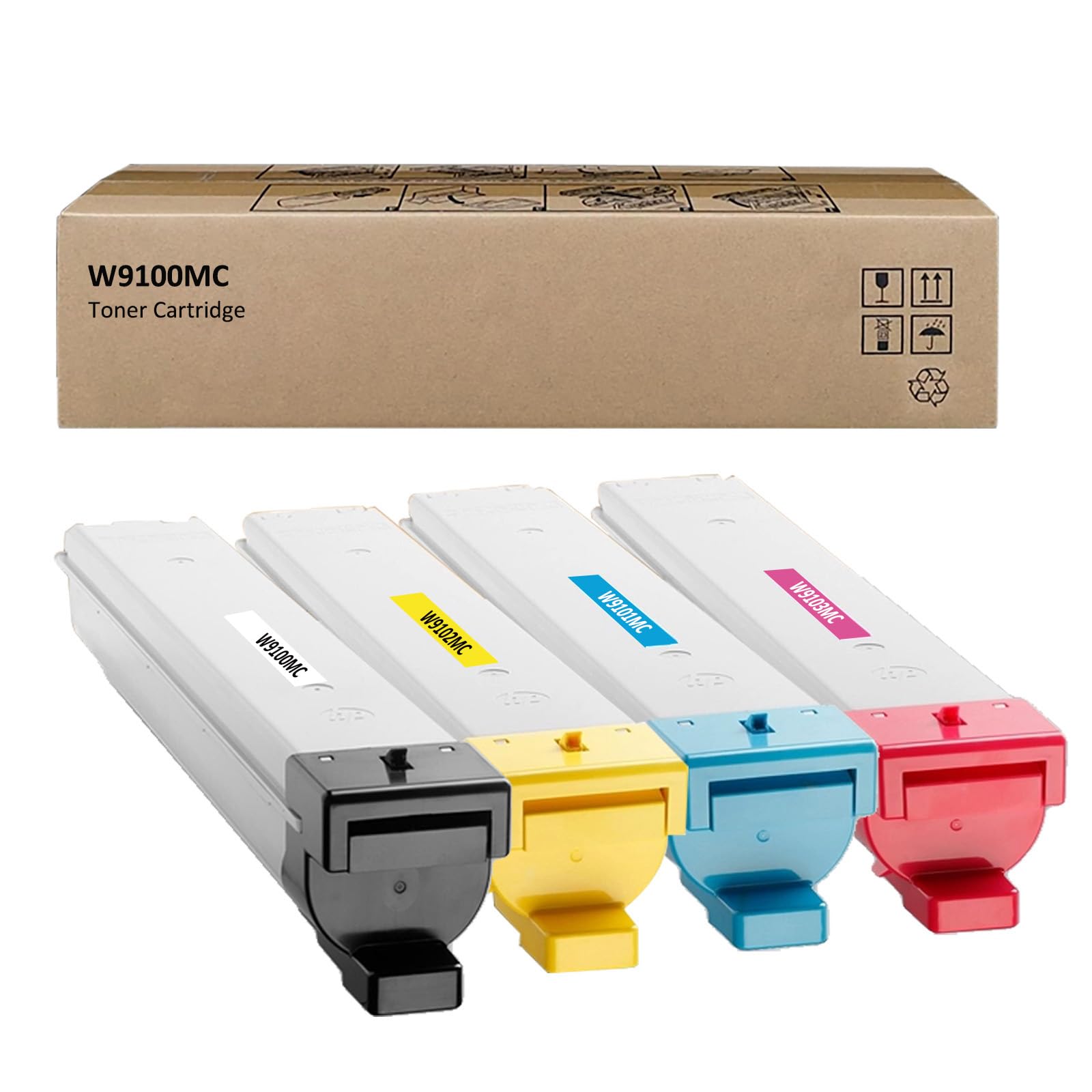 HP W9100MC Toner Cartridge Set (1BK 1C 1M 1Y) - Compatible with E774 Series Printers for Office Use
