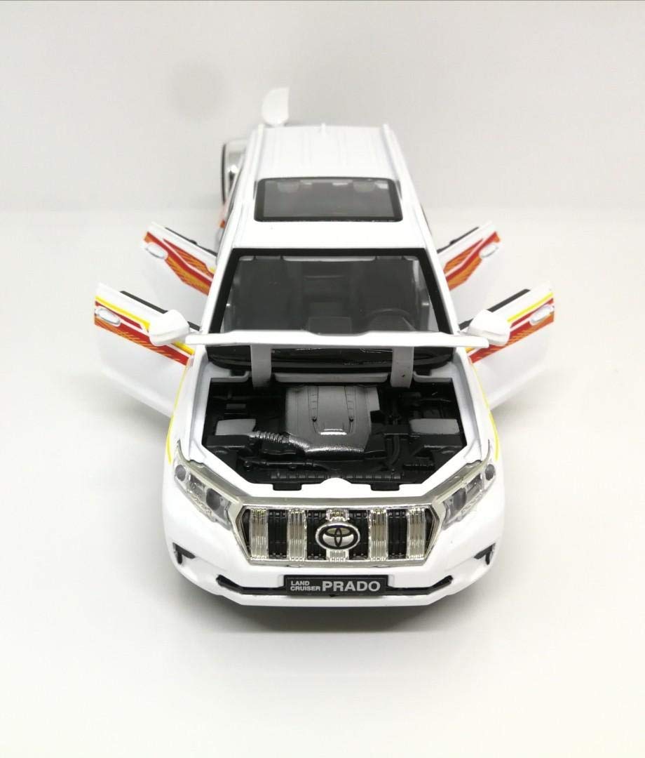 SK TOY ZONE 1:24 Scale Diecast Metal Prado Style Toy Car - Alloy Pull Back Vehicle Model with 6 Openable Doors - Collectible Die-Cast Car for Kids & Adults - Perfect Gift for Birthday, Christmas & Playtime (Multi-Color)