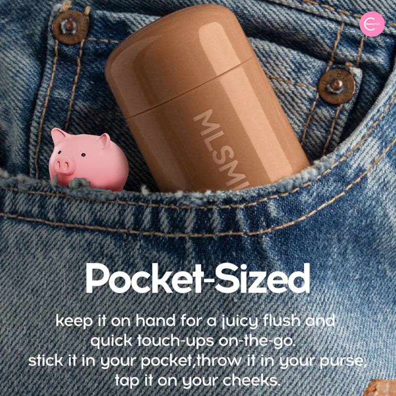 MLSMILE Pocket Blush Stick - Creamy Cheek Makeup for Natural Flush, Portable & Long Lasting - Perfect for Travel, Daily Use & On-the-Go Touch Ups