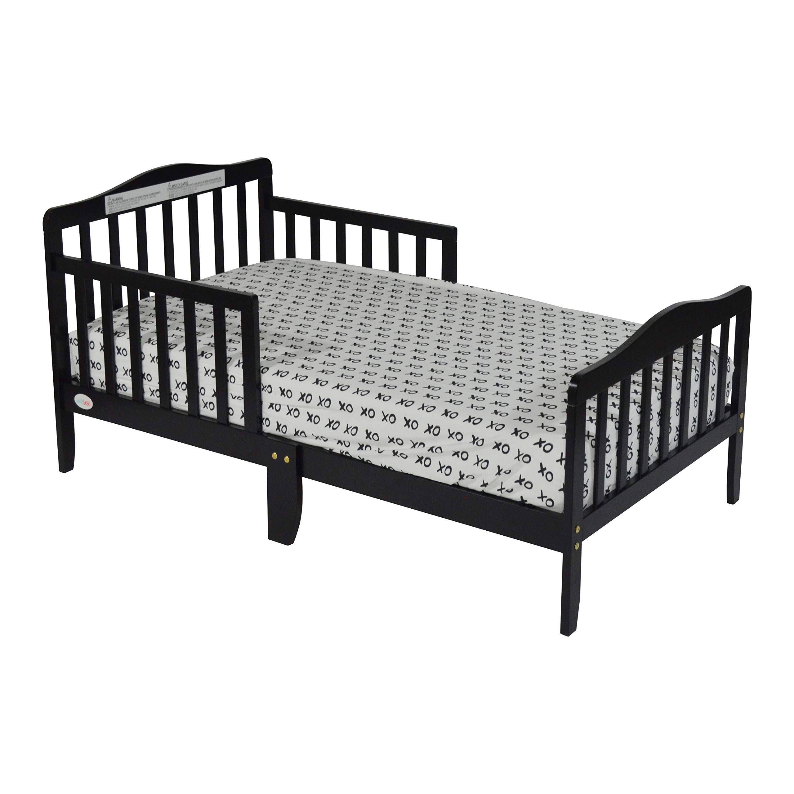 Suite Bebe Blaire Toddler Bed - Black Wooden Crib for Baby & Kids Nursery | Perfect for Toddler Transition, Daycare or Guest Room