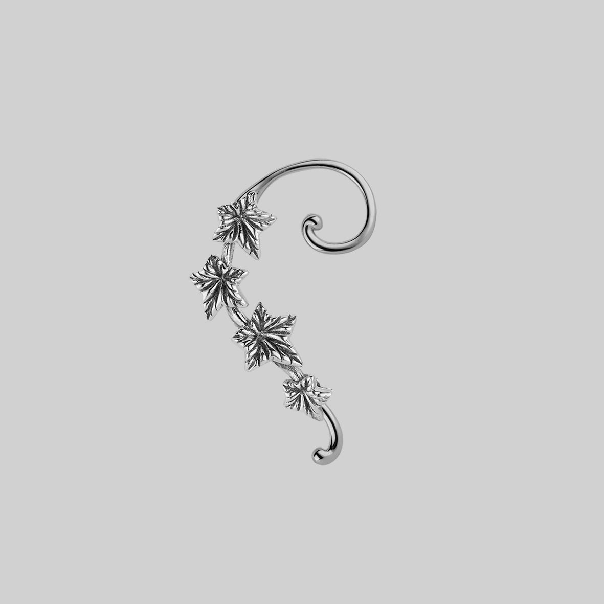 THORA Silver Climbing Ivy Ear Studs - Elegant Botanical Jewelry for Women, Perfect for Everyday Wear, Parties & Special Occasions