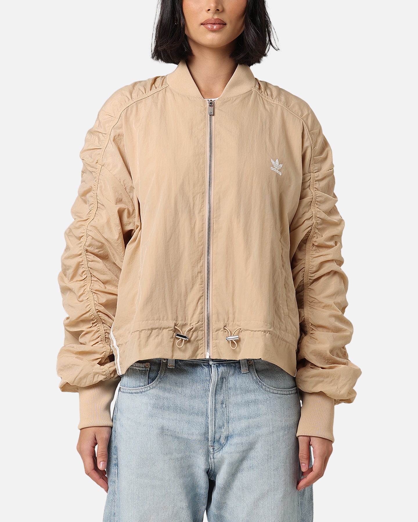 Adidas Women's Lightweight Bomber Jacket in Magic Beige - Perfect for Casual Outfits, Travel & Spring Layering