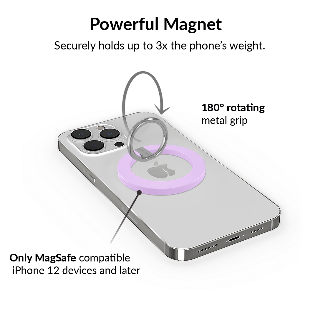 Lilac Gelato MagSafe Grip Ring - Secure Phone Holder for iPhone 12/13/14 Pro Max, Anti-Slip Finger Strap - Perfect for Driving, Workouts & Outdoor Activities