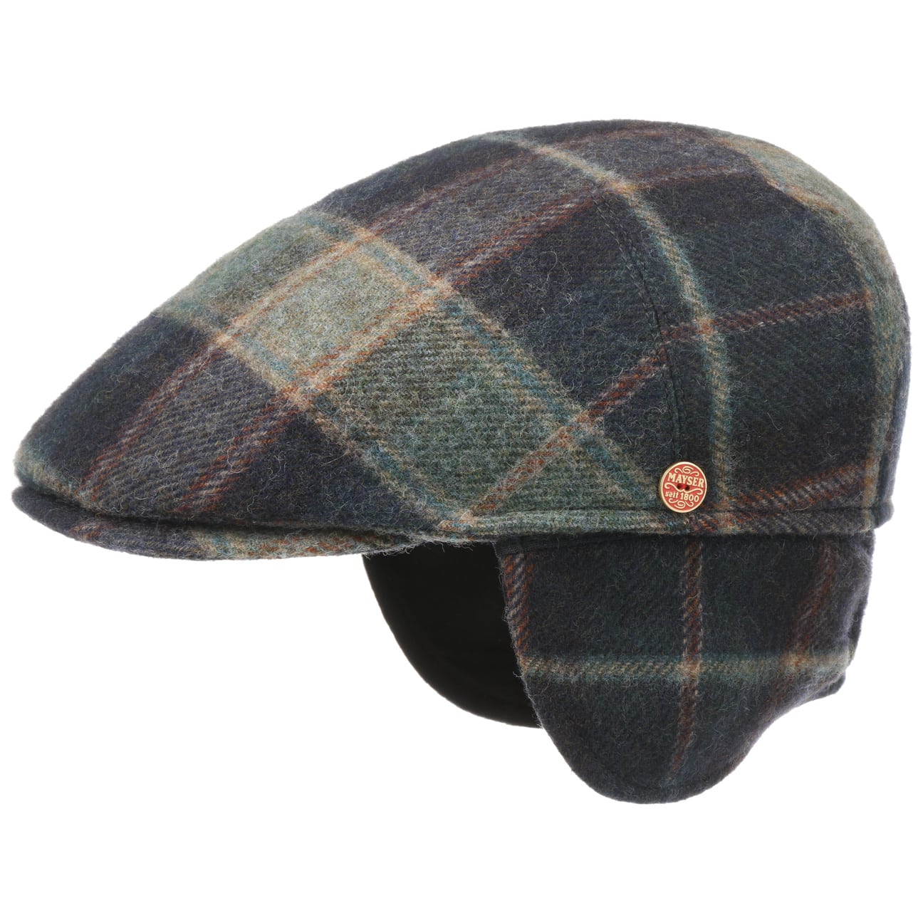 Stylish Mayser Sidney Plus British Lambswool Flat Cap for Men - Classic Winter Hat for Outdoor Activities, Travel & Casual Wear