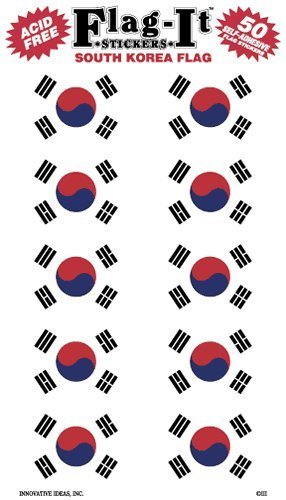 South Korea Flag Stickers - Patriotic Decals for Home, School, Office & Car Windows | Perfect for Korean Culture Events, National Day Celebrations & DIY Crafts