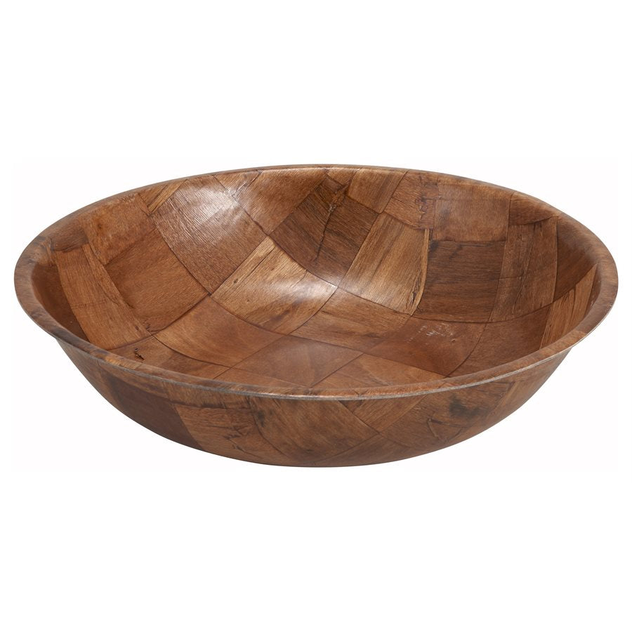 Winco 5-Inch Woven Wood Salad Bowl - Natural Bamboo Serving Bowl for Salads, Fruits, Nuts - Perfect for Dining, Entertaining & Kitchen Decor