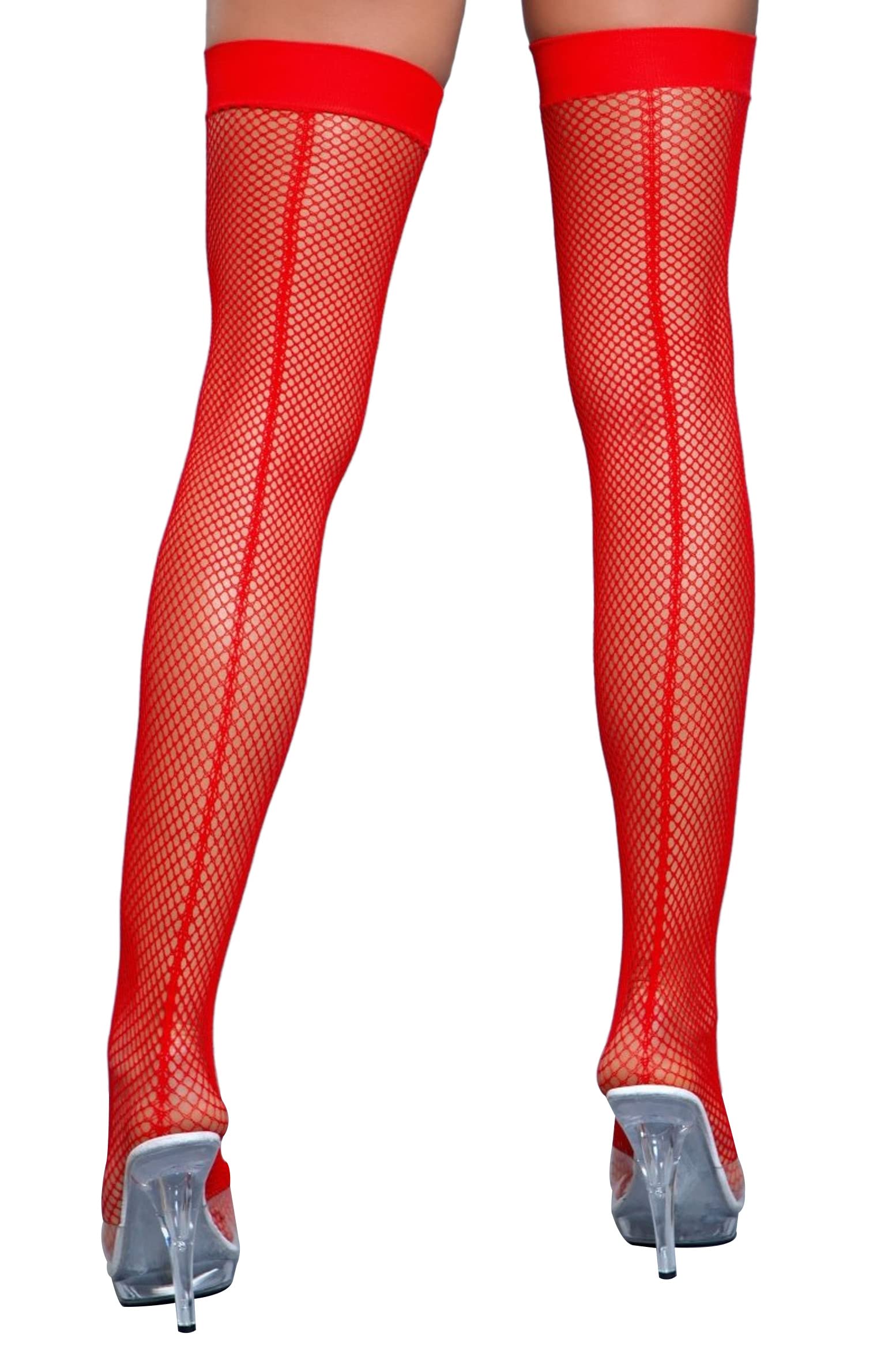 Sexy Be Wicked Fishnet Stockings with Back Seam - Thigh High Socks for Women - One Size Fits Most - Perfect for Halloween, Cosplay & Date Night Outfits
