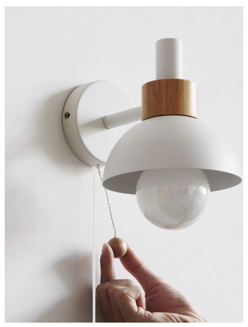 Romantic Warm White Plug-in Wall Lamp - 5.9ft Cord, Zipper Switch, Macaron Bedside Sconce (Set of 2) - Perfect for Reading Nook, Hallway Lighting & Bedroom Decor