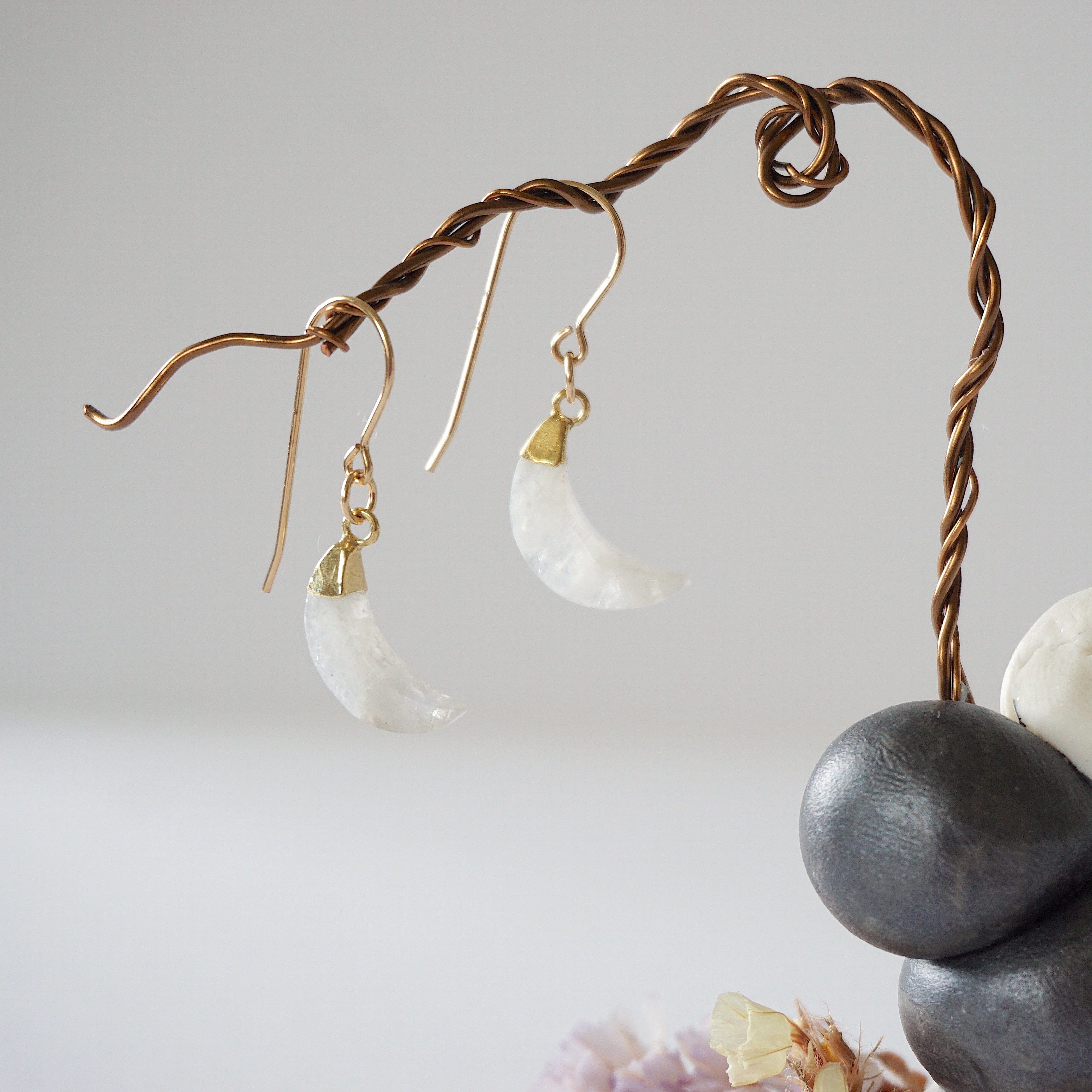 Rainbow Moonstone Drop Earrings - 14K Gold Filled Dangle Earrings for Women | Perfect for Weddings, Parties & Everyday Elegance