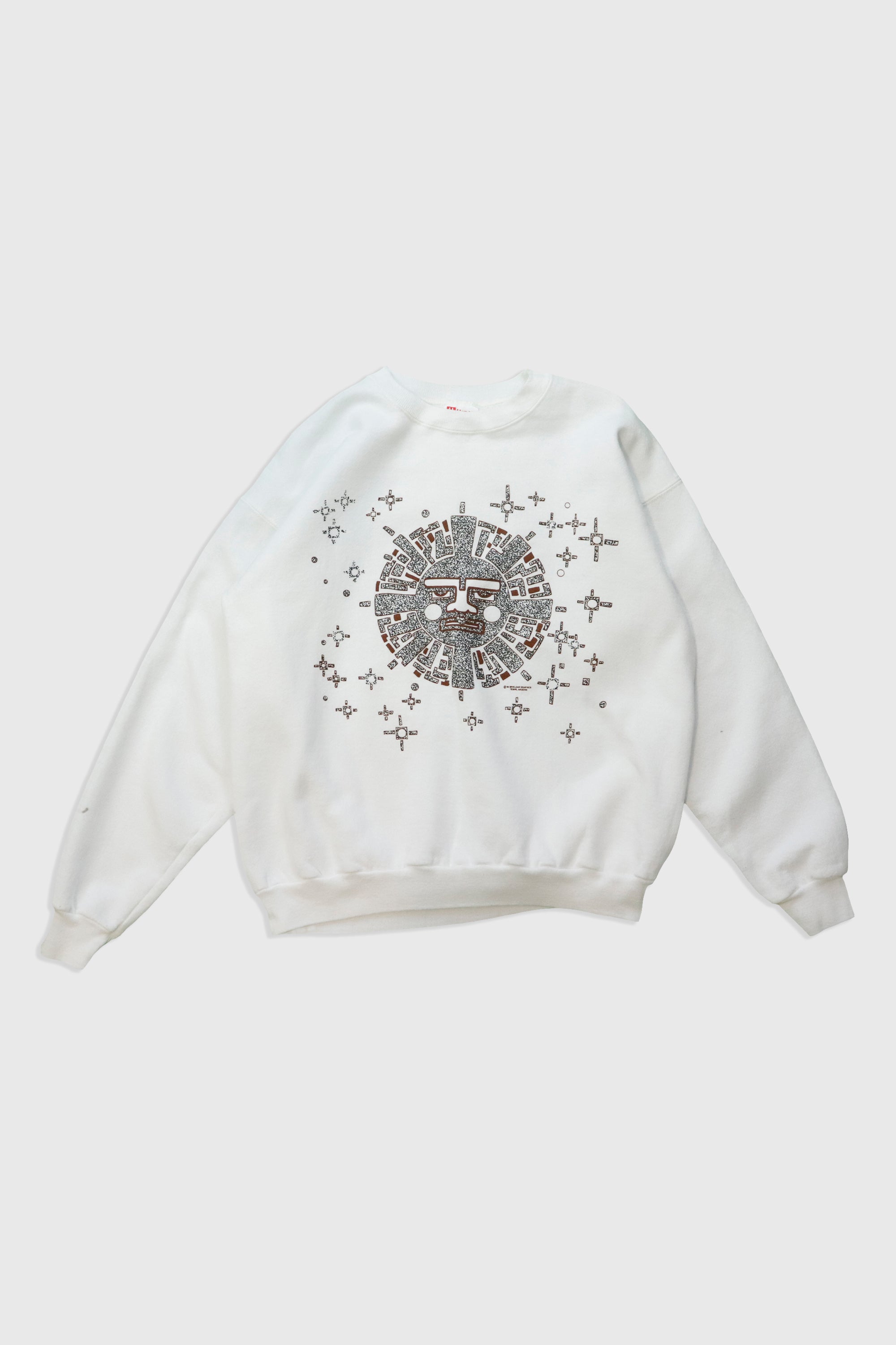 Vintage Aztec Art Sweatshirt - Size Large | Boho Chic Pullover for Women | Perfect for Festivals, Casual Wear & Layering