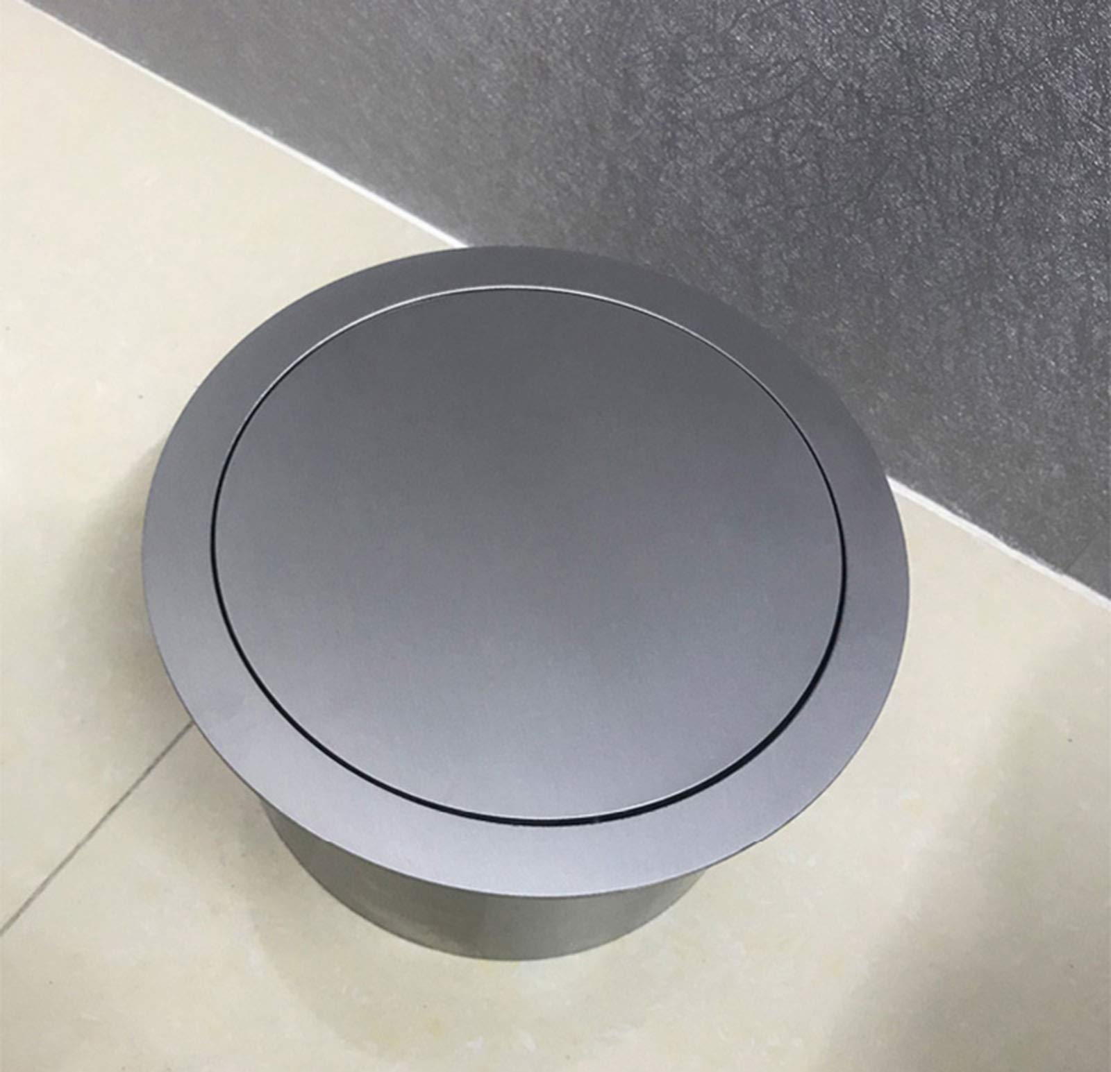 Stainless Steel Built-In Countertop Trash Chute Lid - Round Balance Flap Cover with Swing Mechanism for Kitchen Waste Disposal | Perfect for Modern Kitchens, Islands, and Restaurant Countertops