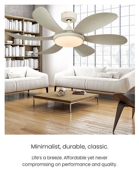 Fanco Girasol 46 Inch 6 Blades DC Ceiling Fan with Remote Control - Ultra Quiet, Energy Efficient for Bedroom, Living Room, and Office