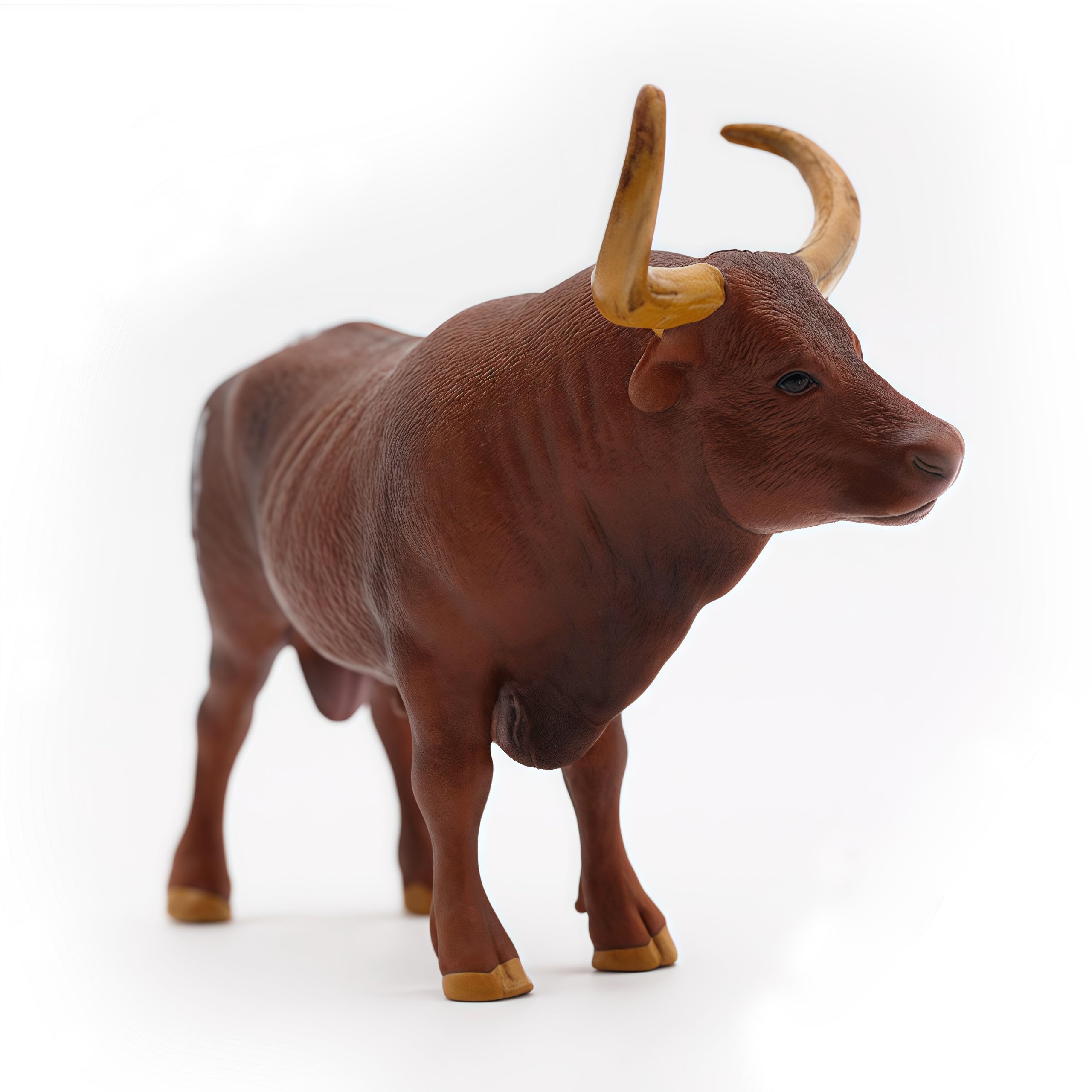 Gemini & Genius Realistic Farm Animal Toys - 6 Inch Hand-Painted Longhorn Cow Action Figure, Durable Farm Toys for Kids, Perfect Gift for Boys & Girls | Great for Playtime, Educational Learning & Farm-Themed Collections