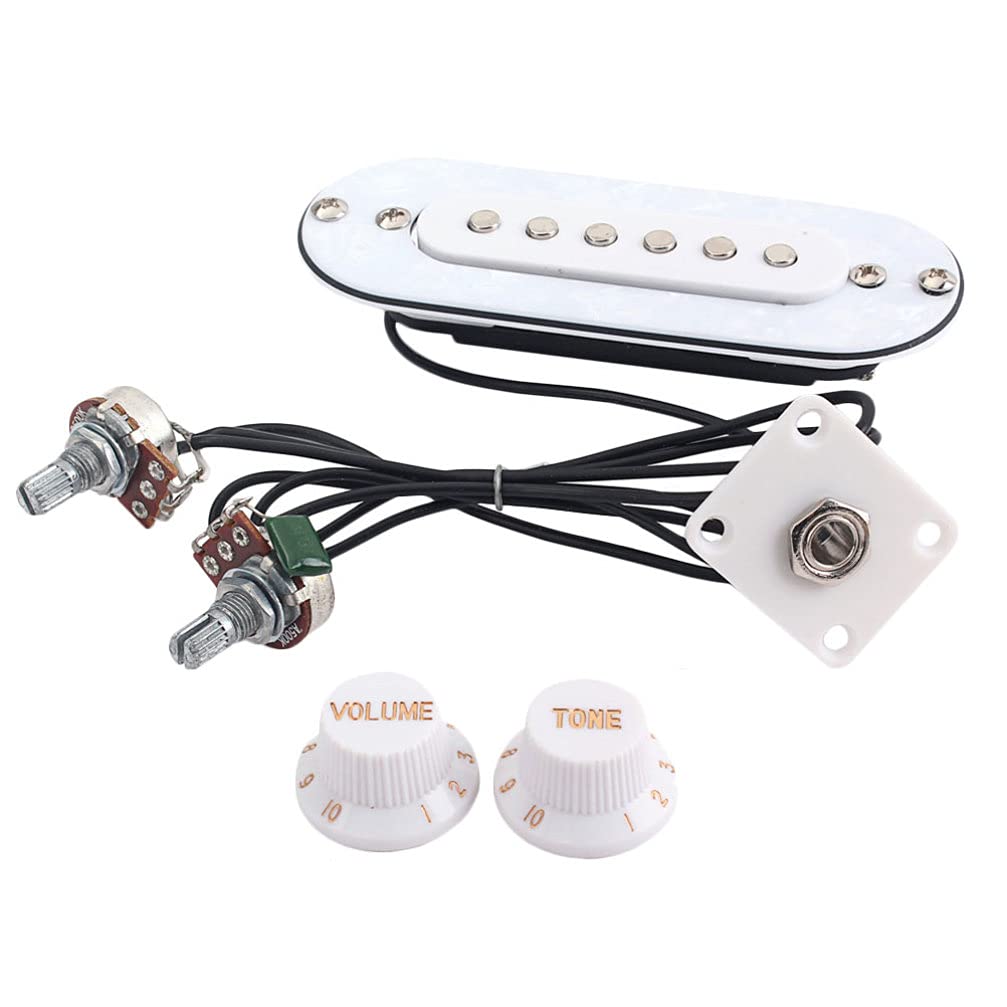 Single Coil Humbucker Pickup for Electric & Acoustic Guitar - White Guitar Pickup with Humbucker Magnet - Perfect for Blues, Rock & Folk Music Performances