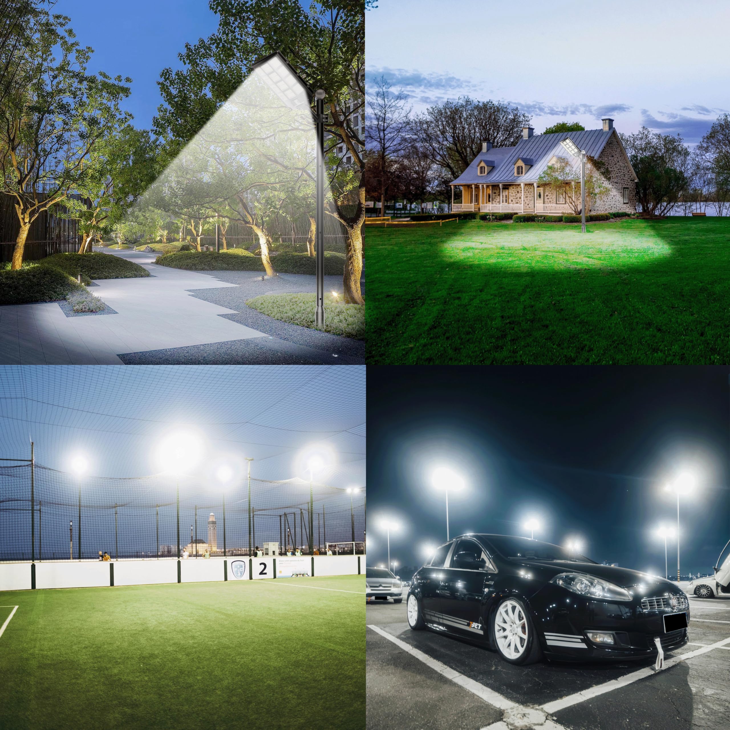 3-Pack 8000W Solar Street Lights - 360,000LM Dusk to Dawn Outdoor Lighting, IP67 Waterproof Solar Parking Lot Lights with Motion Sensor & Wide Angle - Perfect for Yards, Roads, Driveways, and Pathways