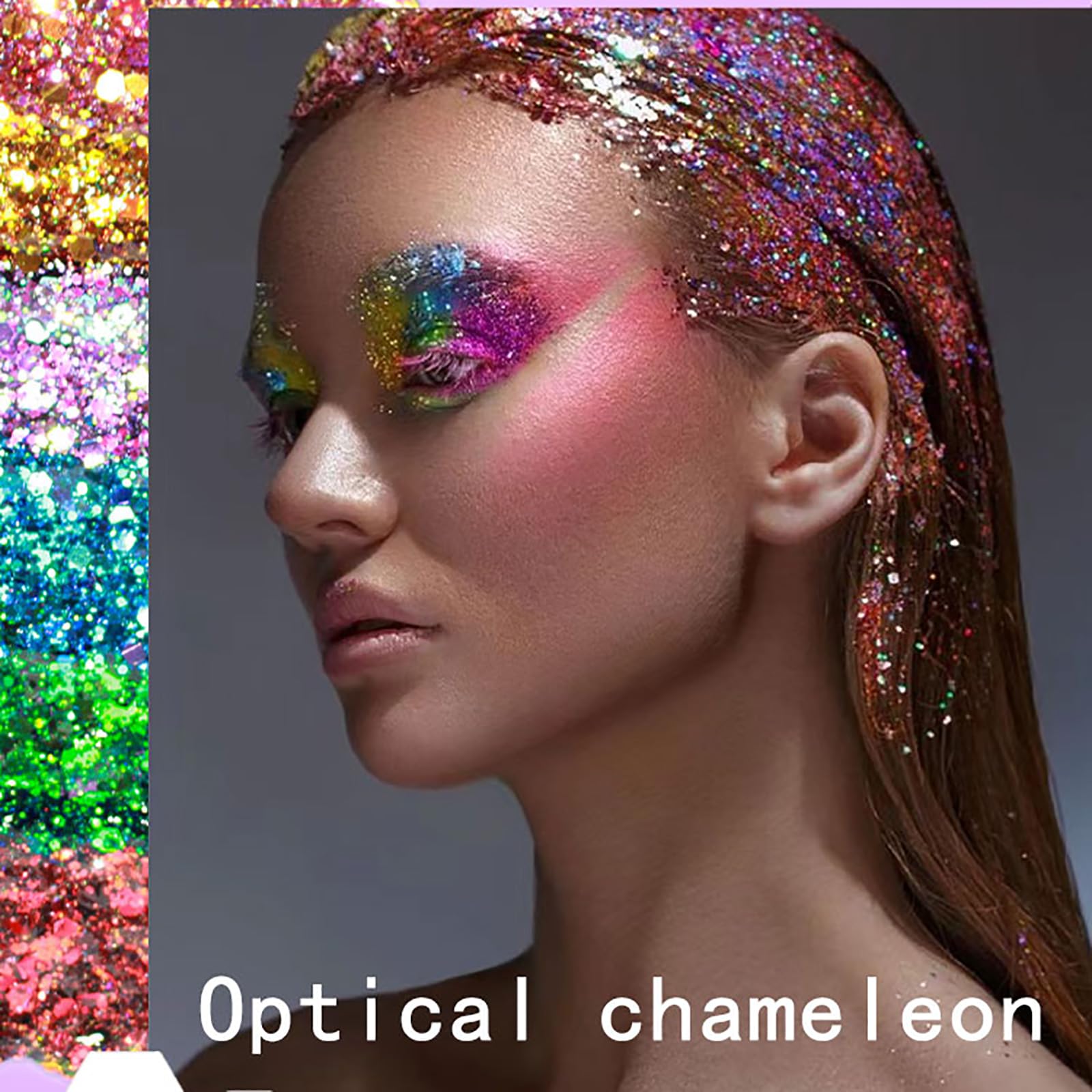 **Purple Chunky Glitter Gel for Face, Hair & Nails – Holographic Sparkling Body Makeup for Parties, Concerts & Festivals | Mermaid Rave Accessories for Music Events & Cosplay**