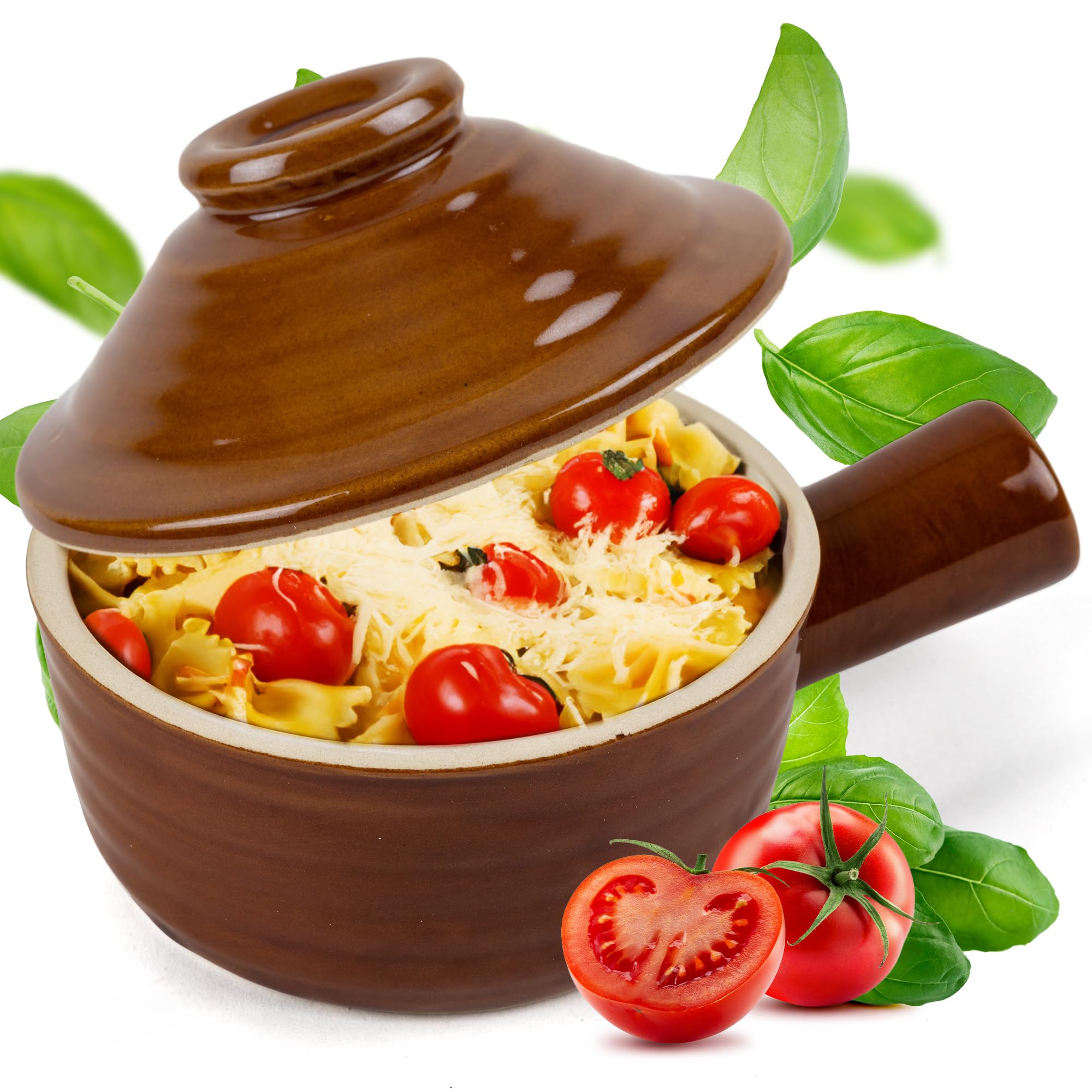 Roe & Moe Microwave Egg Cooker - Ceramic Non-Stick Egg Poacher with Dome Chimney Lid & Hollow Handle - Perfect for Poached Eggs, Omelets & Soups - Ideal for Quick Breakfast, Healthy Meals & Meal Prep