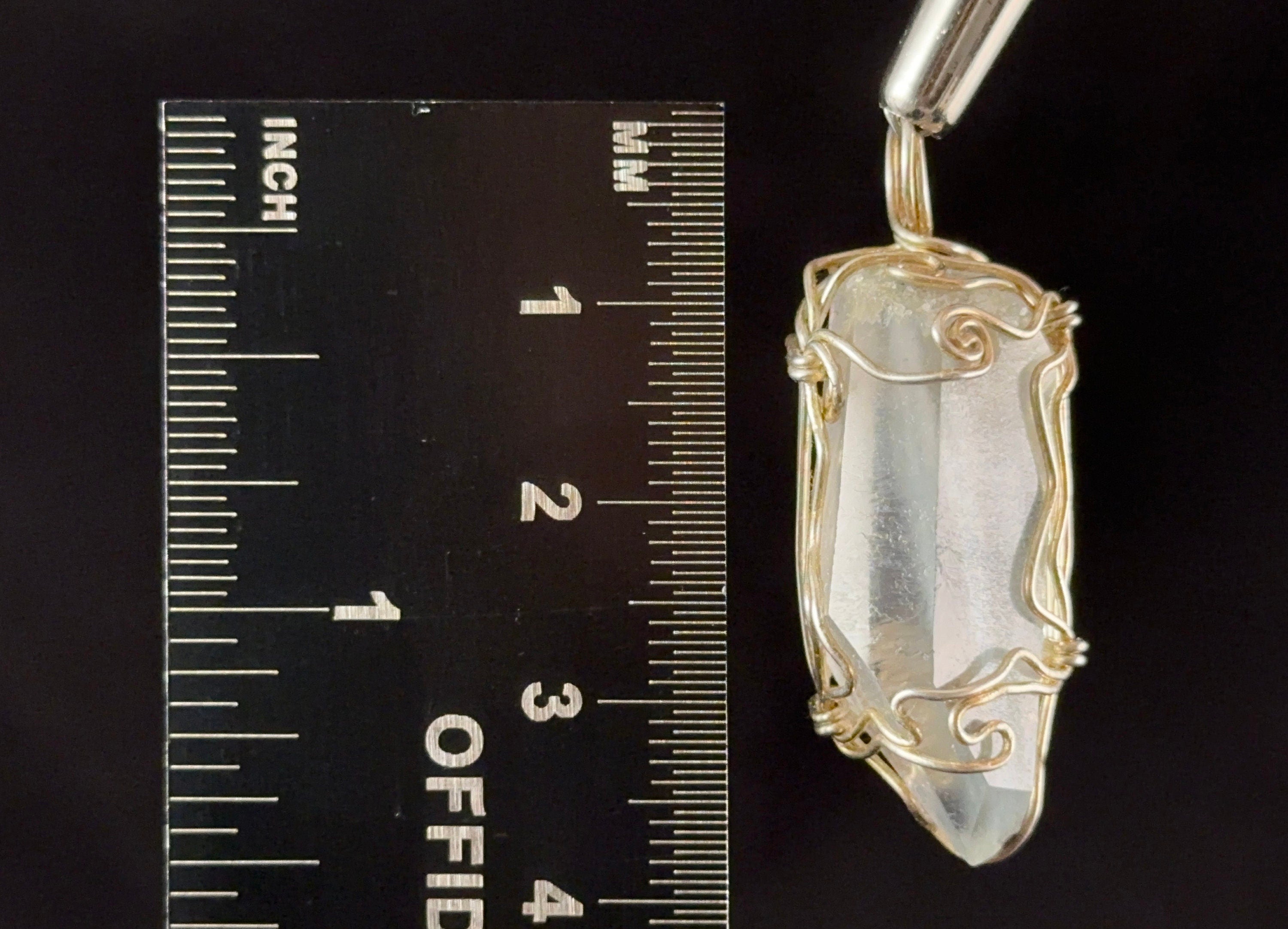 Blue TARA QUARTZ Riebeckite Crystal Pendant Necklace - Sterling Silver Wire Wrapped Fine Jewelry for Women - Healing Crystals & Stones Gift (54602) - Perfect for Meditation, Energy Healing & Spiritual Gifts