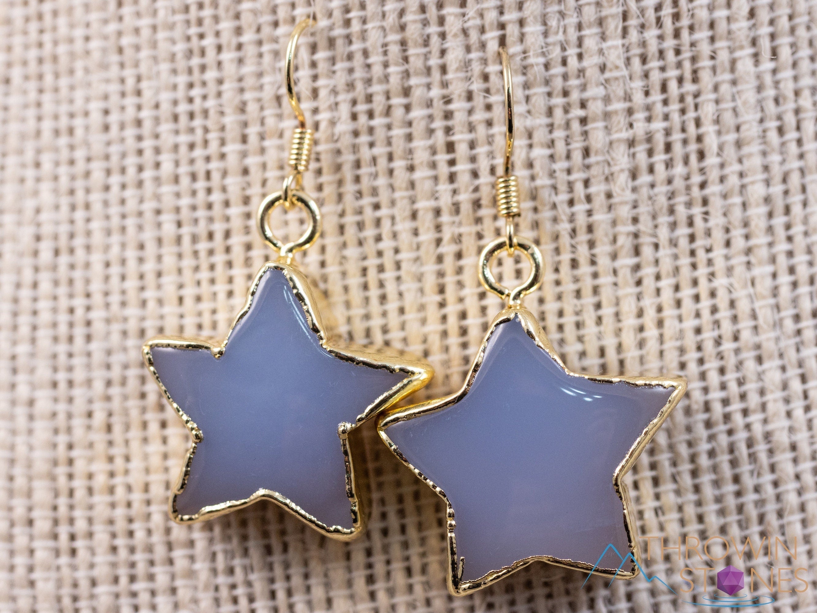 Blue Chalcedony Crystal Star Dangle Earrings - Handmade Drop Earrings for Women, Boho Chic Jewelry Gift (E2095) | Perfect for Parties, Weddings & Everyday Wear