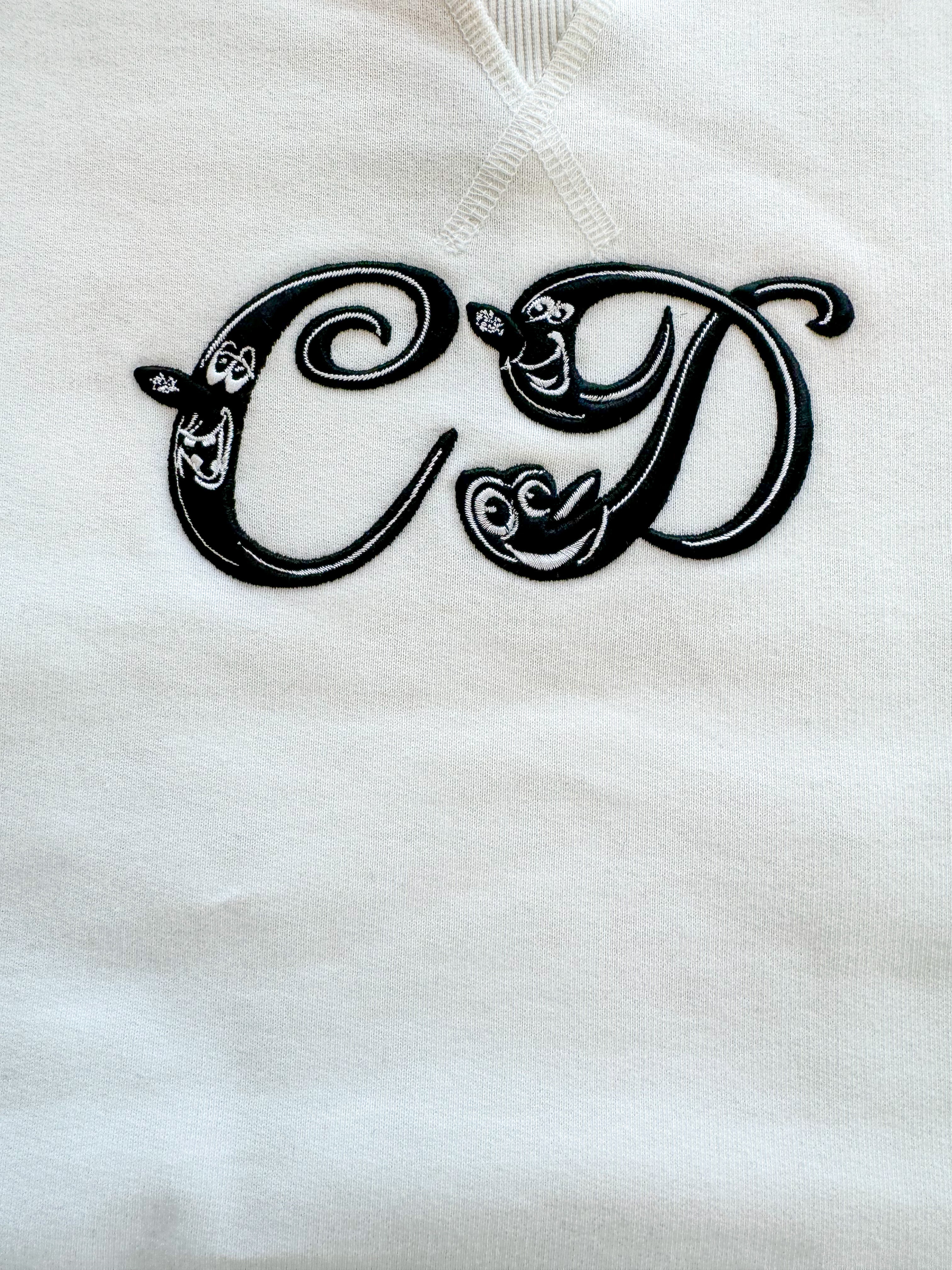 Dior Kenny Scharf White & Black Logo Sweater - Stylish Designer Pullover for Men & Women | Perfect for Casual Outfits, Streetwear Fashion & Luxury Gift Giving