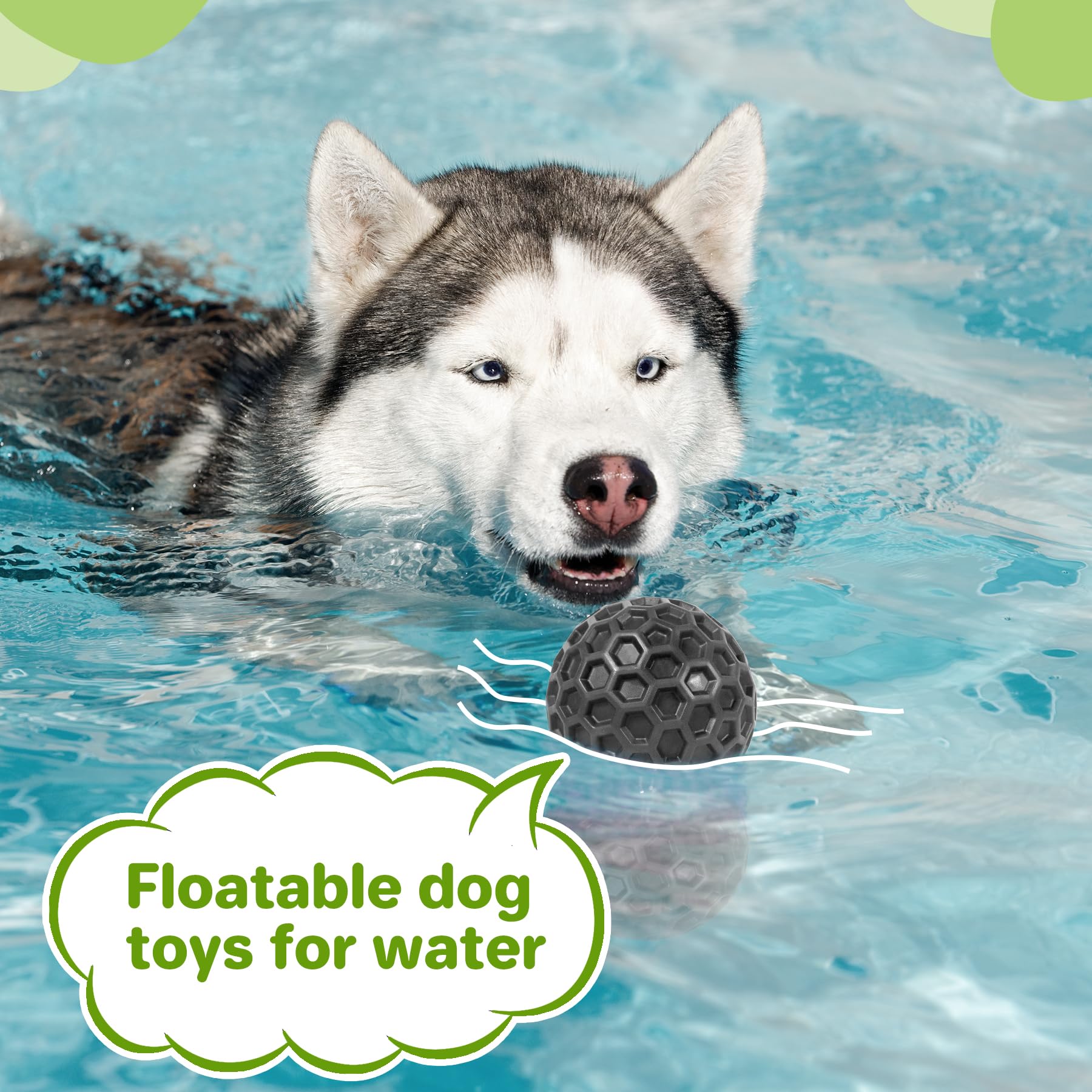 Ultra Durable Squeaky Dog Balls - Indestructible Chew Toys for Large Breed Aggressive Chewers - Anxiety Relief & Teeth Cleaning - Perfect for Outdoor Play, Fetch & Training - Tough Rubber Dog Toys for German Shepherds, Pitbulls & Big Dogs