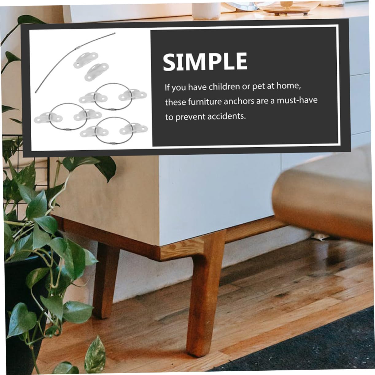 ifundom 3 Pack Furniture Anchors - Heavy Duty Anti-Tip Straps for Baby Proofing, Wall Mounting & Furniture Safety (Ideal for Bookshelves, Dressers, TV Stands)
