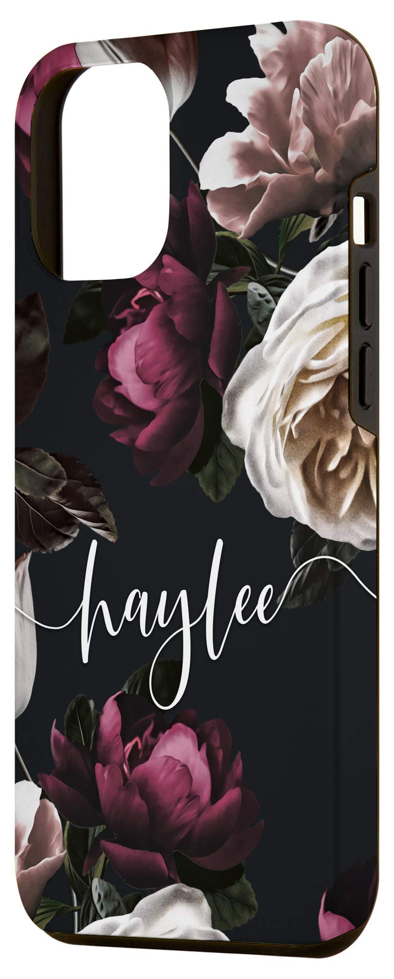 Personalized iPhone 12 Pro Max Case - Floral Rose & Peony Design with Custom Name - Perfect Gift for Women, Girls, Birthday, Anniversary & Everyday Use