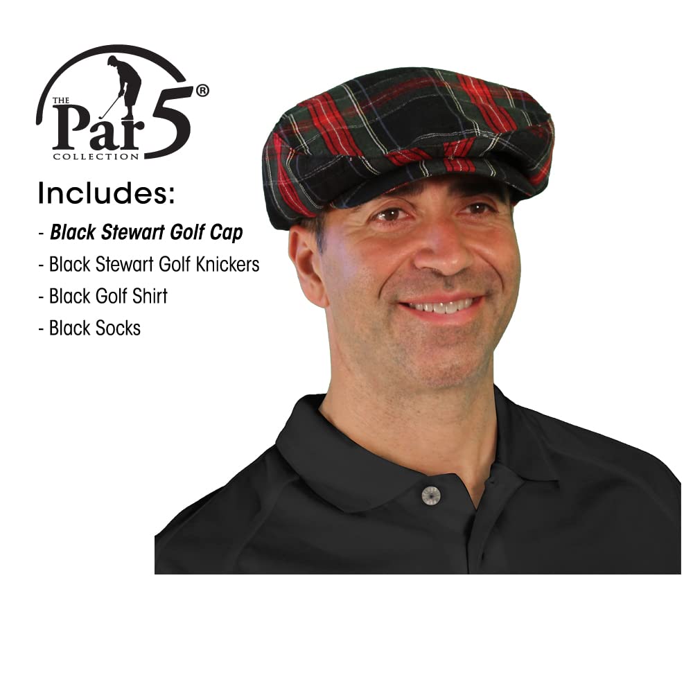 Black Stewart Men's Golf Outfits - Premium Black Golf Wear for Men - Perfect for Golf Tournaments, Country Club Events & Casual Golfing