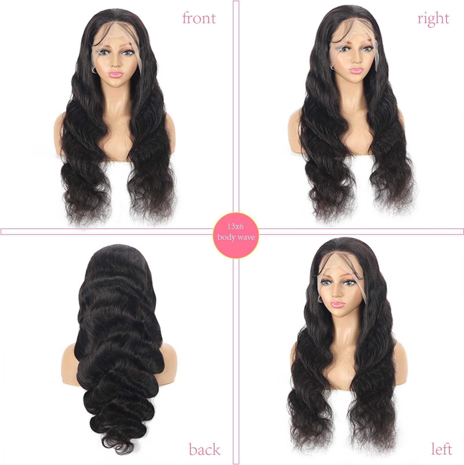30 Inch 13x6 HD Lace Front Wig Human Hair - 200% Density Body Wave Glueless Pre-Plucked with Baby Hair - Natural Black for Daily Wear, Parties & Special Occasions