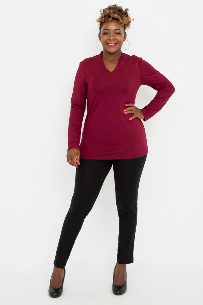 Chimmy Women's Burgundy Bamboo Top - Soft & Breathable Casual Shirt for Summer Outfits & Daily Wear