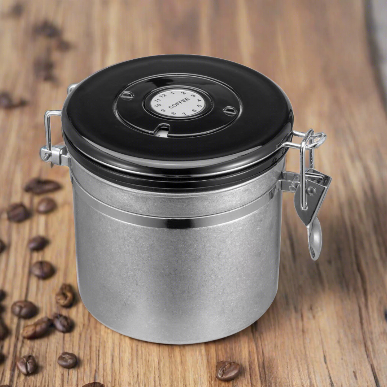 I.XXI 1500ml Stainless Steel Coffee Canister - Airtight Container for Fresh Coffee Storage at Home, Office, or Cafe
