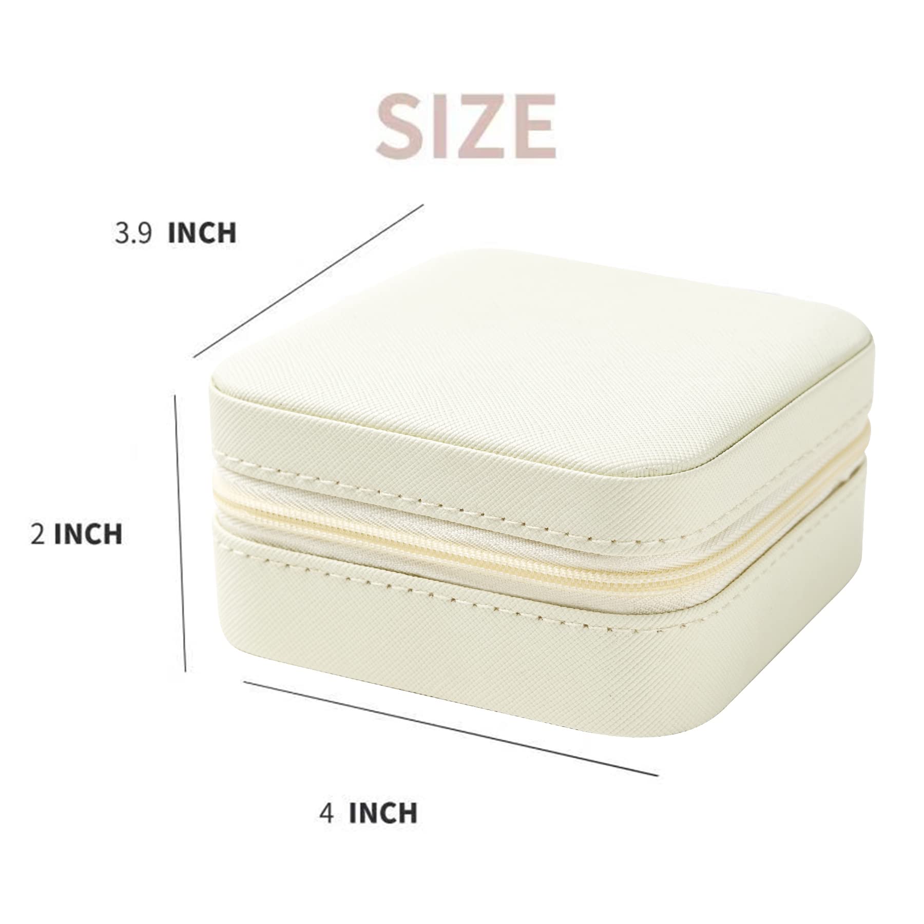 KElofoN Travel Jewelry Organizer Box for Women - Portable Jewelry Case with Mirror, Compact Jewelry Storage for Necklaces, Rings & Earrings (White) - Perfect for Vacation, Business Trips & Daily Use