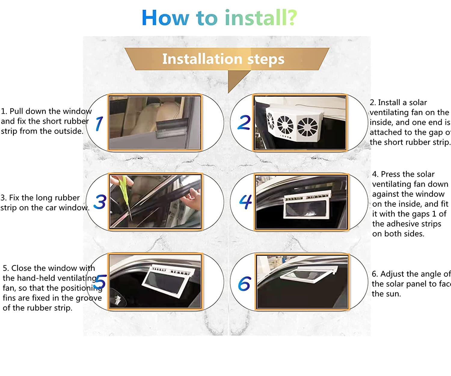 Solar Powered Car Window Fan - Energy Efficient Auto Ventilation & Air Purifier for Front/Rear Windows - Perfect for Hot Weather & Parked Car Cooling