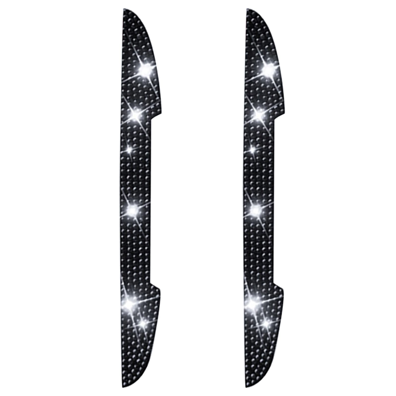 Yirises 2 PCS Rhinestone Car Door Handle Protectors & Rearview Mirror Covers - Luxury Diamond Stickers for Scratch Protection (Black, One Size) - Perfect for Sedans, SUVs, Trucks & Luxury Vehicles