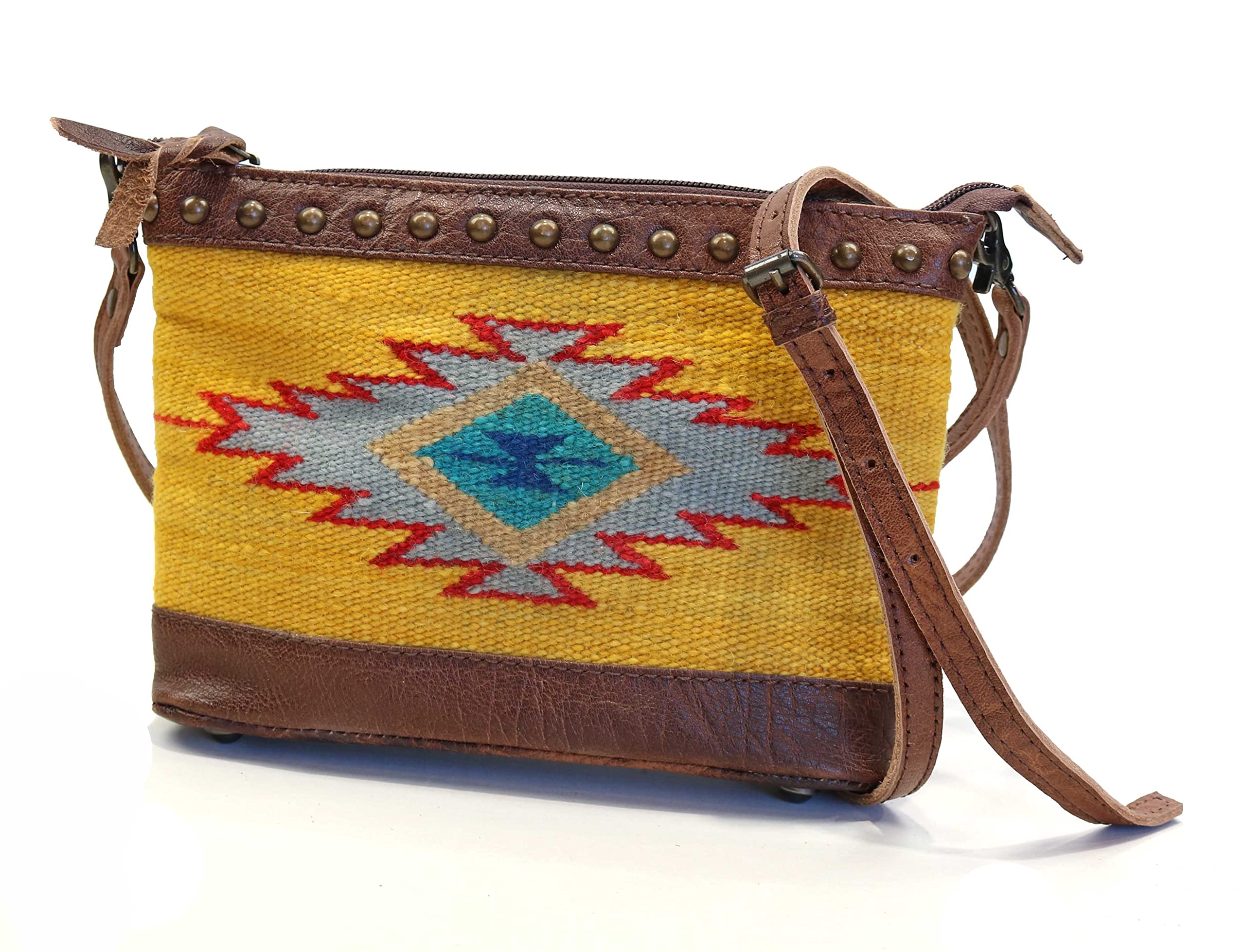American Darling Multi-Colored Saddle Blanket Purse - Stylish Yellow Crossbody Bag for Women | Western Fashion Accessory for Rodeo, Country Concerts & Everyday Use