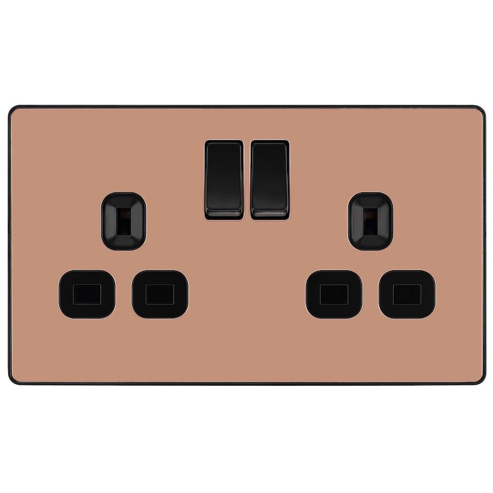 BG Evolve Polished Copper 13A Double Socket 5 Pack PCDCP22B - Premium Electrical Outlets for Home & Office Use