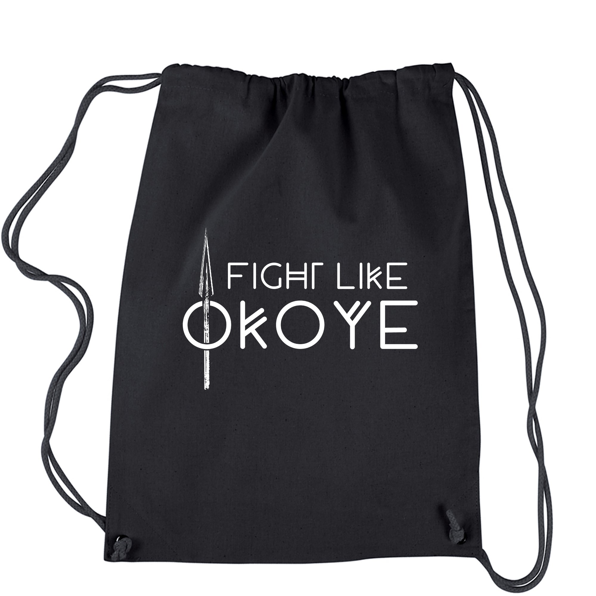 Okoye Warrior Woman Black Drawstring Backpack - Lightweight & Durable for School, Gym, Travel & Cosplay | Marvel Inspired Fashion Accessory