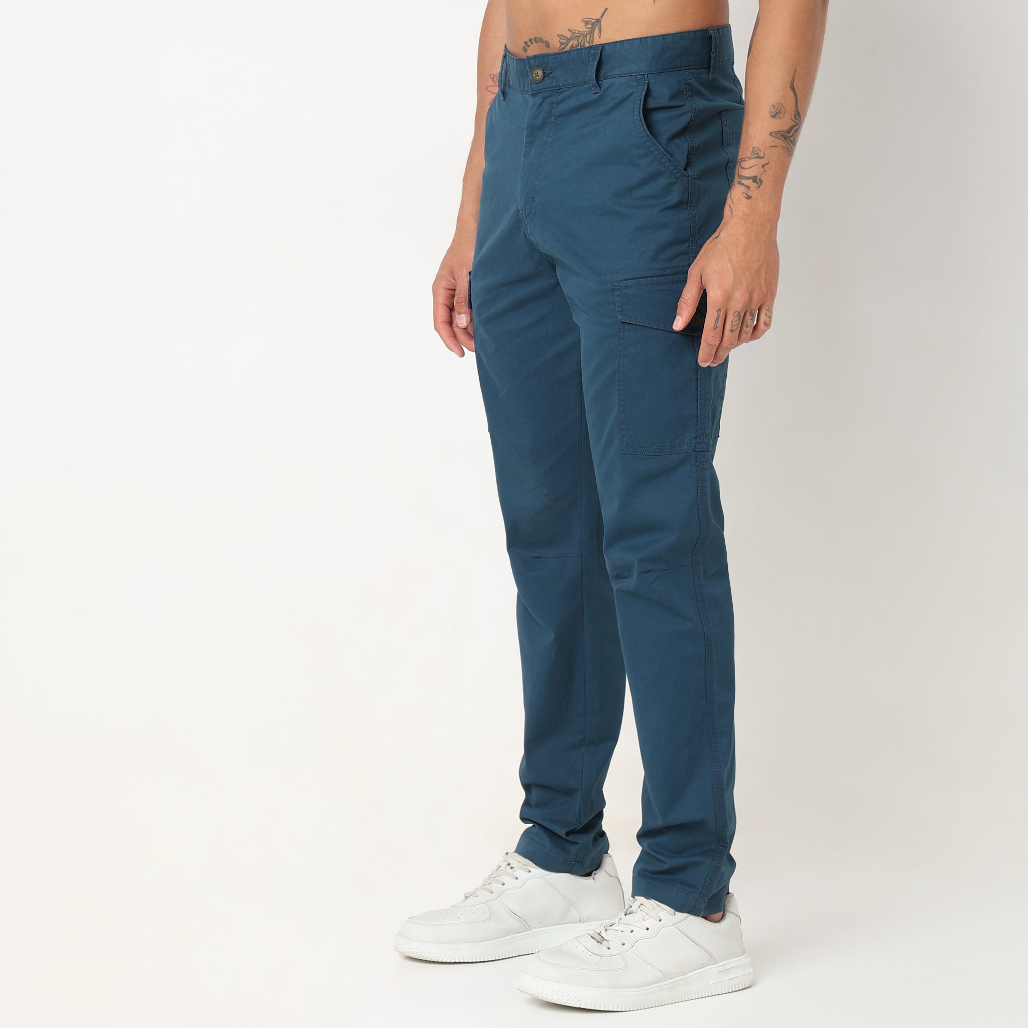 Modern Explorer Cargo Pants - Cotton Stretch with E-Fast Closure - Mid Rise Regular Fit for Men - Perfect for Outdoor Adventures, Hiking & Casual Wear