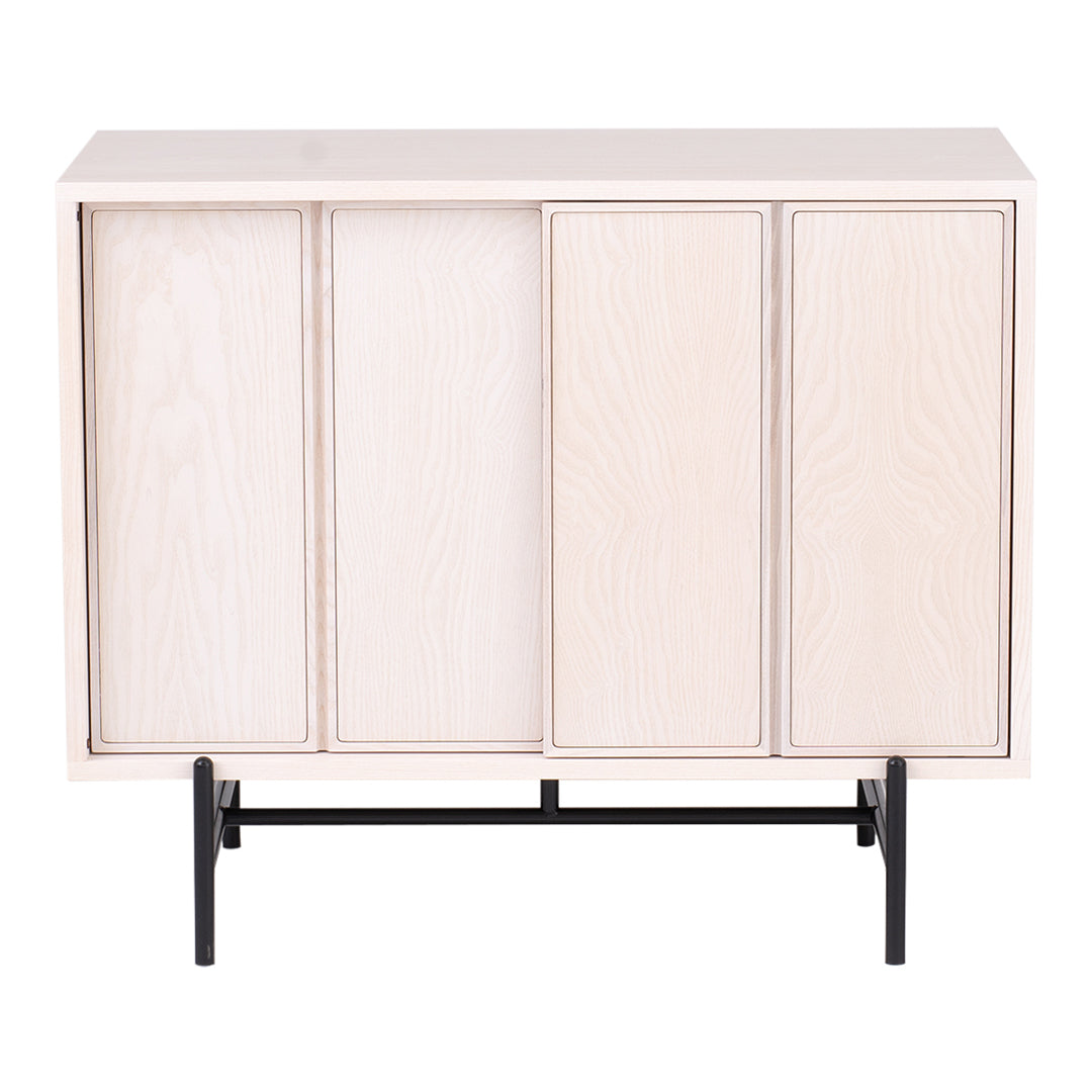 Canvas Small Cabinet with Wood Doors - Stylish Storage Solution for Bedroom, Living Room & Office Organization