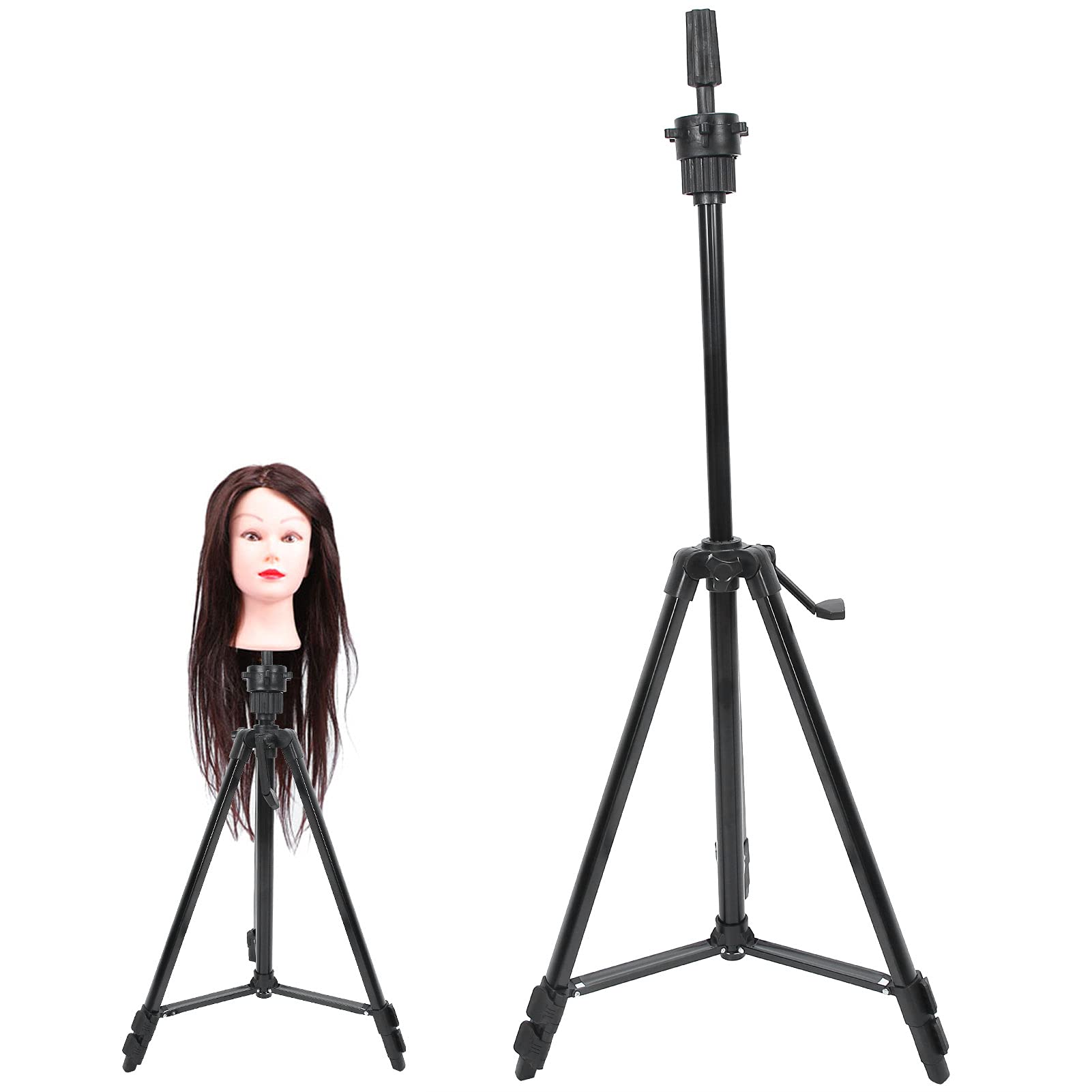 Professional Adjustable Mannequin Head Stand for Hairdressing Training - Anti-Slip Retractable Tripod Base for Barber Shop & Salon Styling Practice - Perfect for Wig Display, Makeup Practice, and Cosmetology Training
