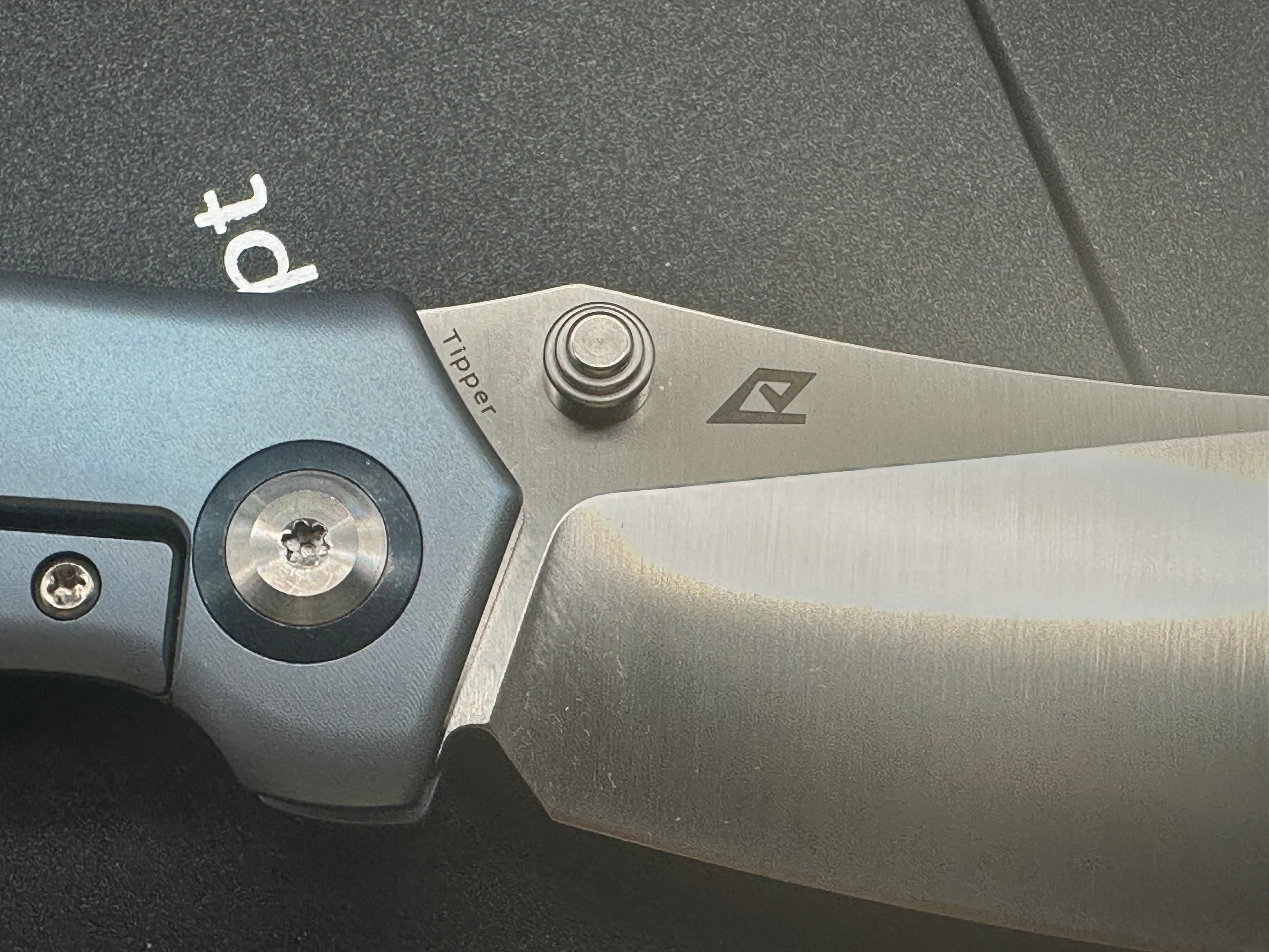 KANSEPT Tipper Folding Knife - Blue Titanium Handle, S35VN Steel, Wharncliffe Plain Edge - EDC, Camping, Outdoor Survival & Everyday Carry Knife