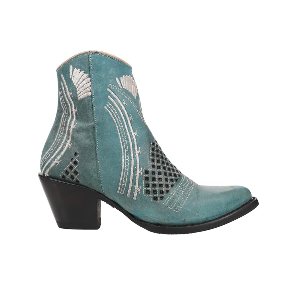 Women's Savannah Embroidered Pointed Toe Ankle Boots with Zipper - 3