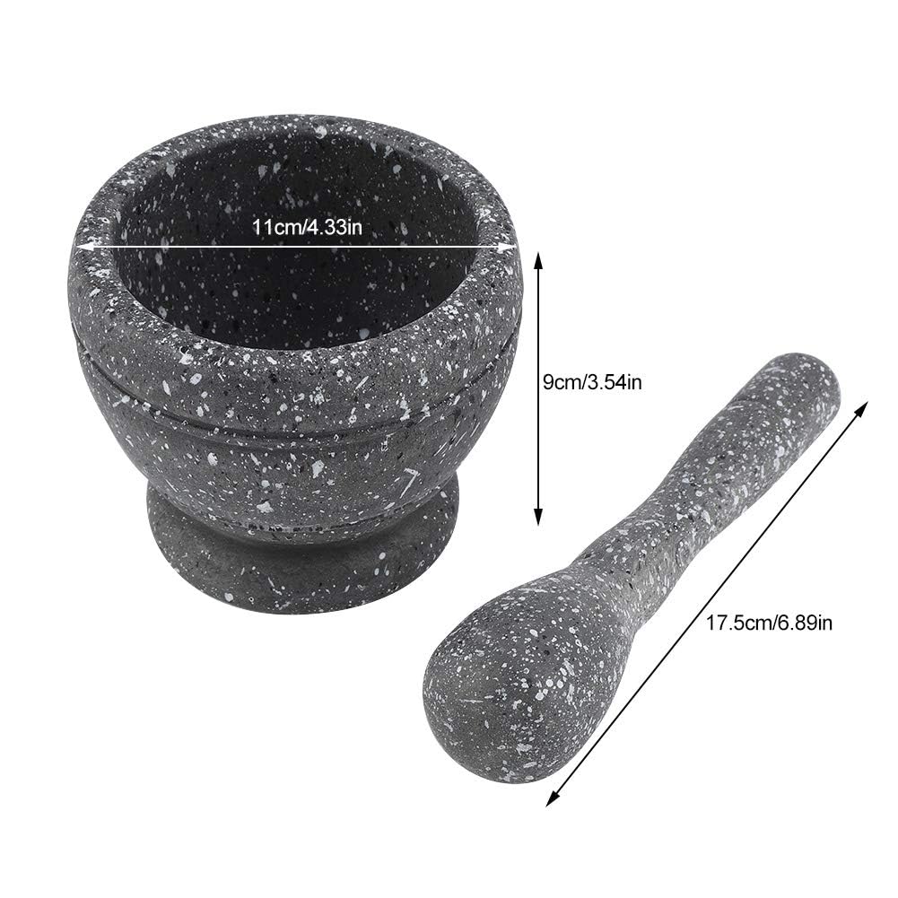 Premium Granite Mortar and Pestle Set - 4 Inch Kitchen Grinder Bowl for Crushing Spices, Herbs, Garlic & Ginger - Perfect for Seasoning, Guacamole & Pesto Making - Natural Stone Manual Spice Crusher for Home Cooking & Meal Prep